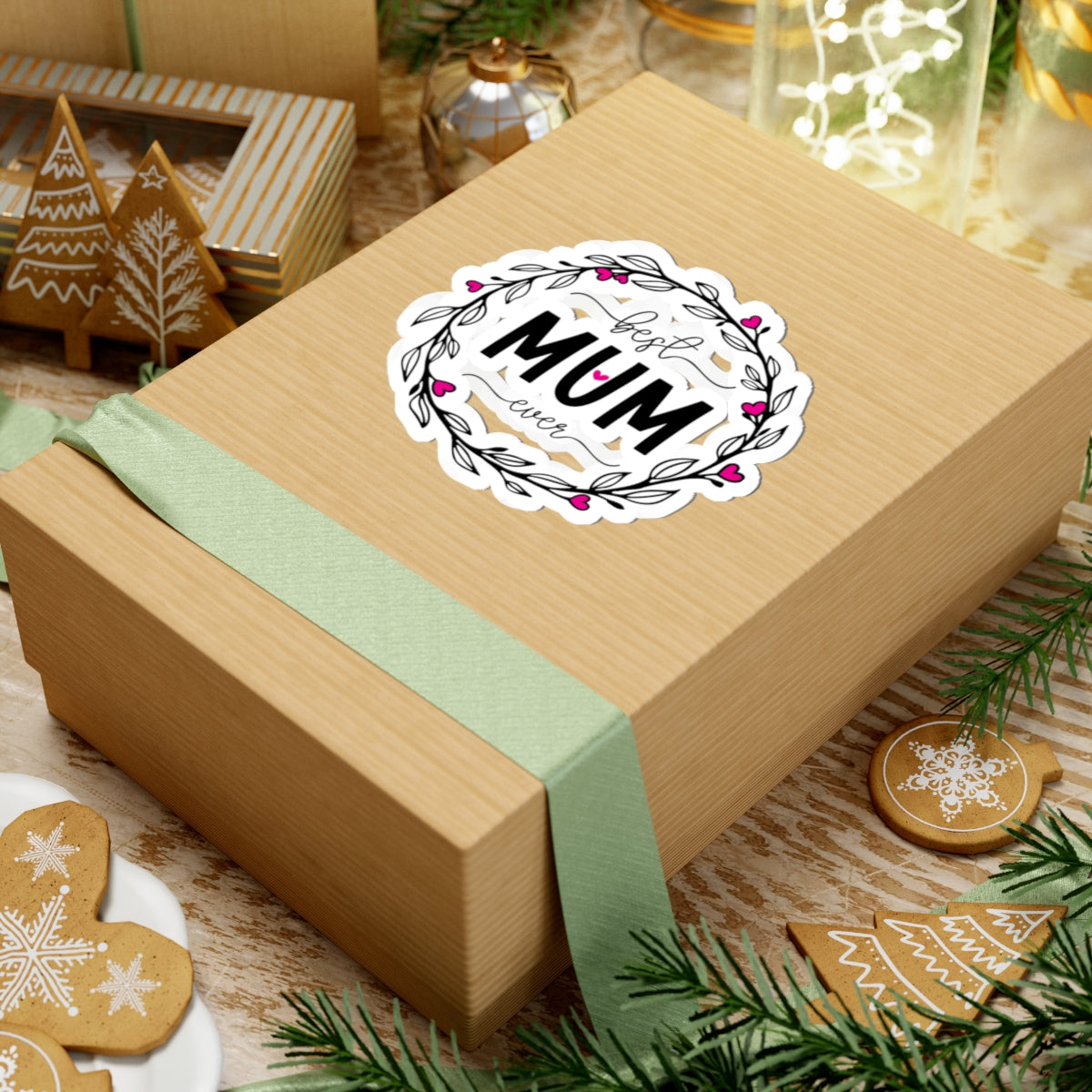 Best Mum Ever Kiss-Cut Stickers for Gifts, Mother’s Day Decor, Laptop Stickers, Floral Art, Mom Appreciation