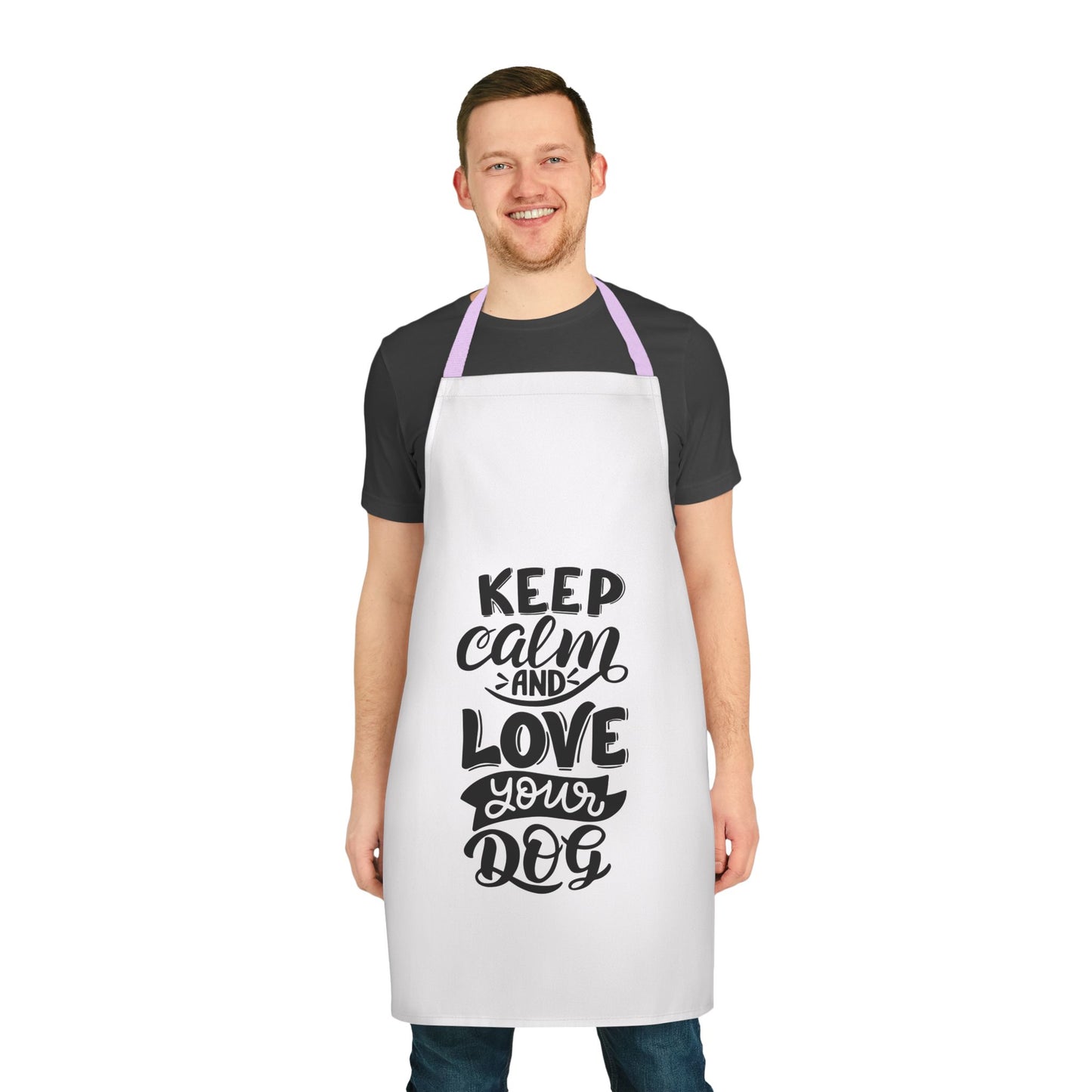 Keep Calm and Love Your Dog Apron, Fun Cooking Gift, Dog Lover Apron, Pet Owner Kitchen Accessory, Stylish Cooking Apron, Unique Dog Gifts