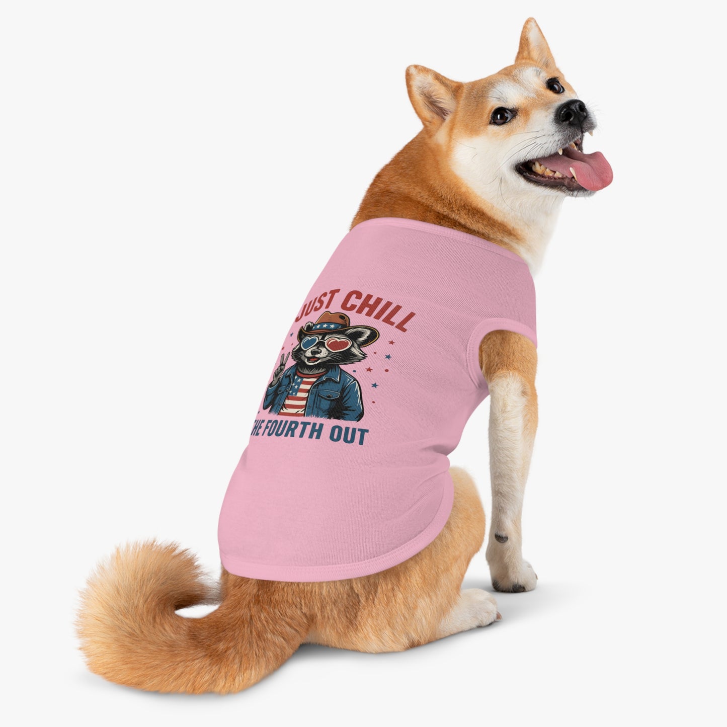 Patriotic Pet Tank Top - Just Chill Fourth of July Dog Shirt, Summer Pet Apparel, Dog Outfit, Holiday Gift for Pets
