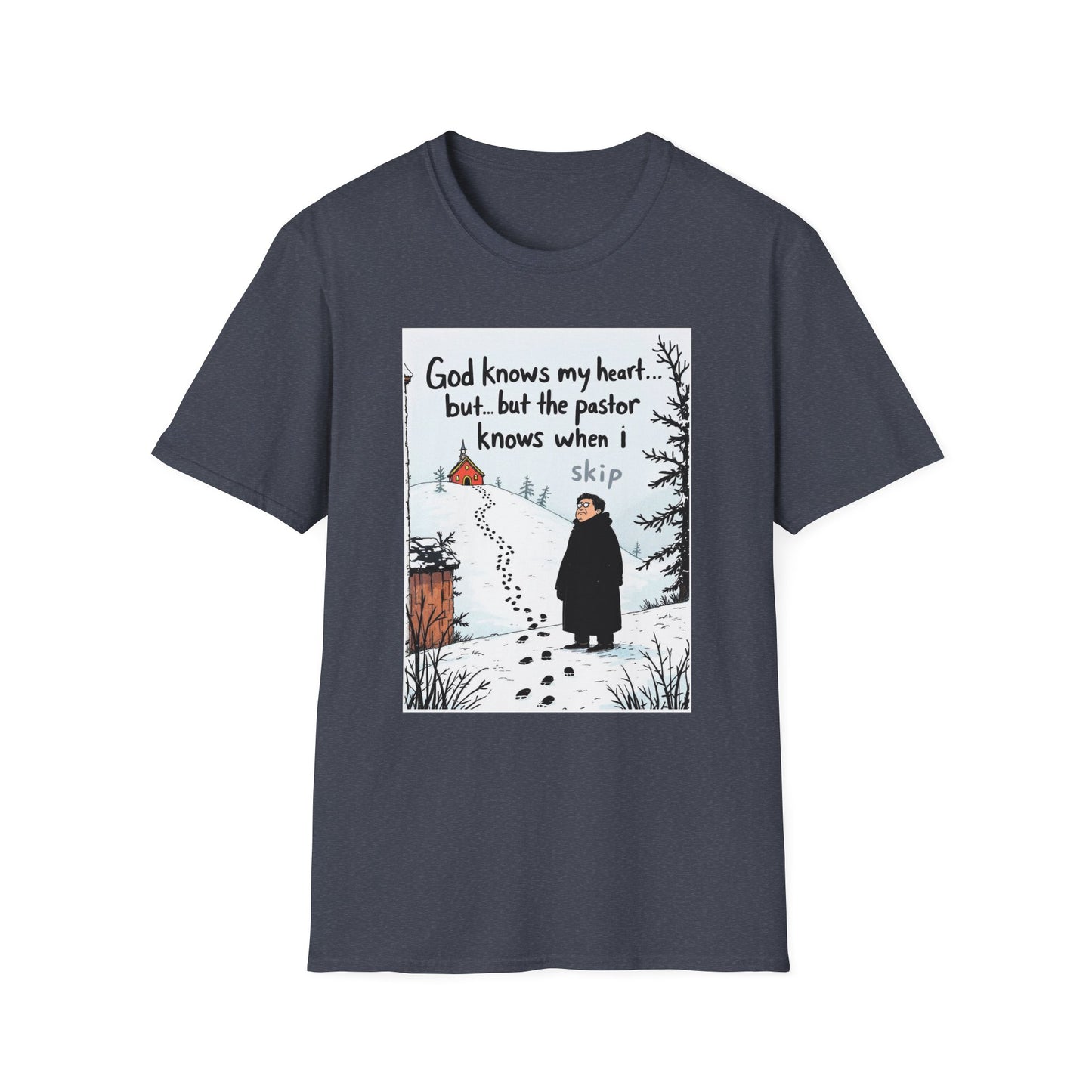 Funny Pastor T-Shirt, Cute Christian Shirt, Winter Humor Tee, Gift for Faith, Softstyle Unisex Top, Holiday Apparel