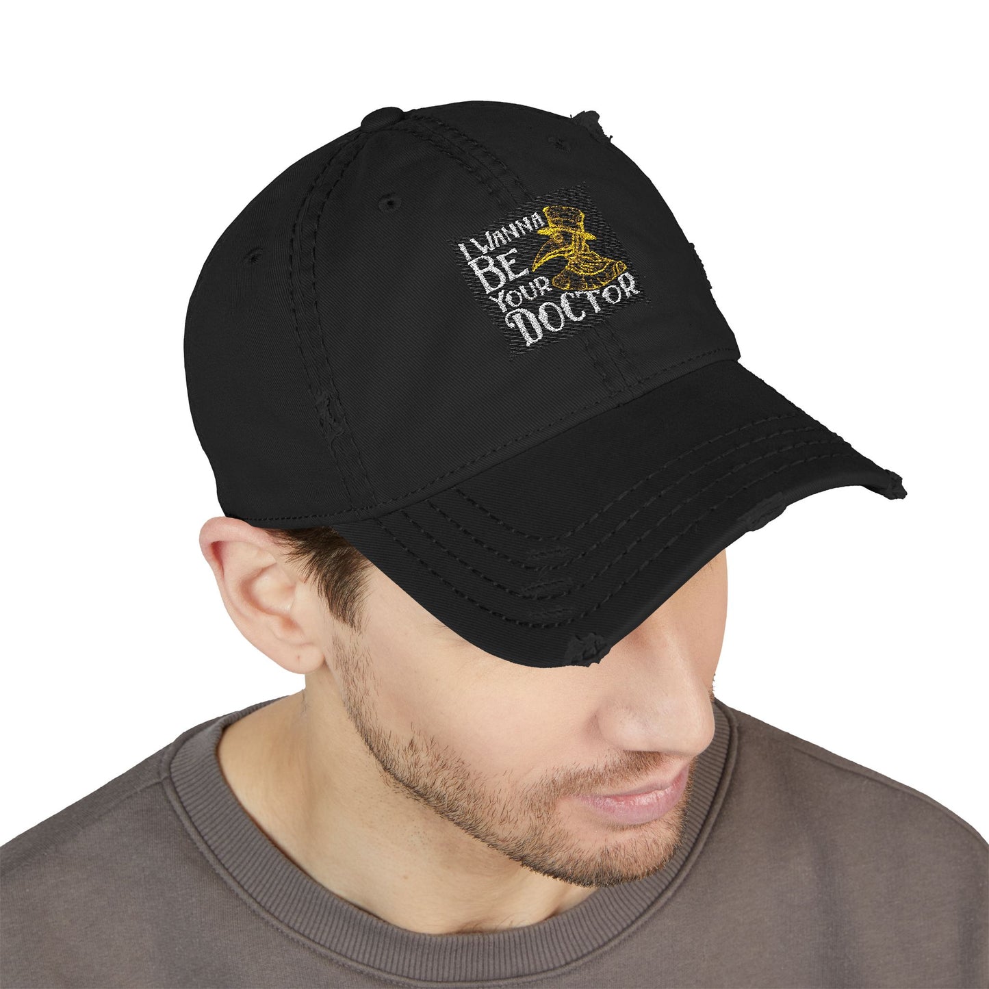 Distressed Dad Hat - I Wanna Be Your Doctor, Embroidered Cap, Gift for Graduates, Casual Style, Everyday Wear