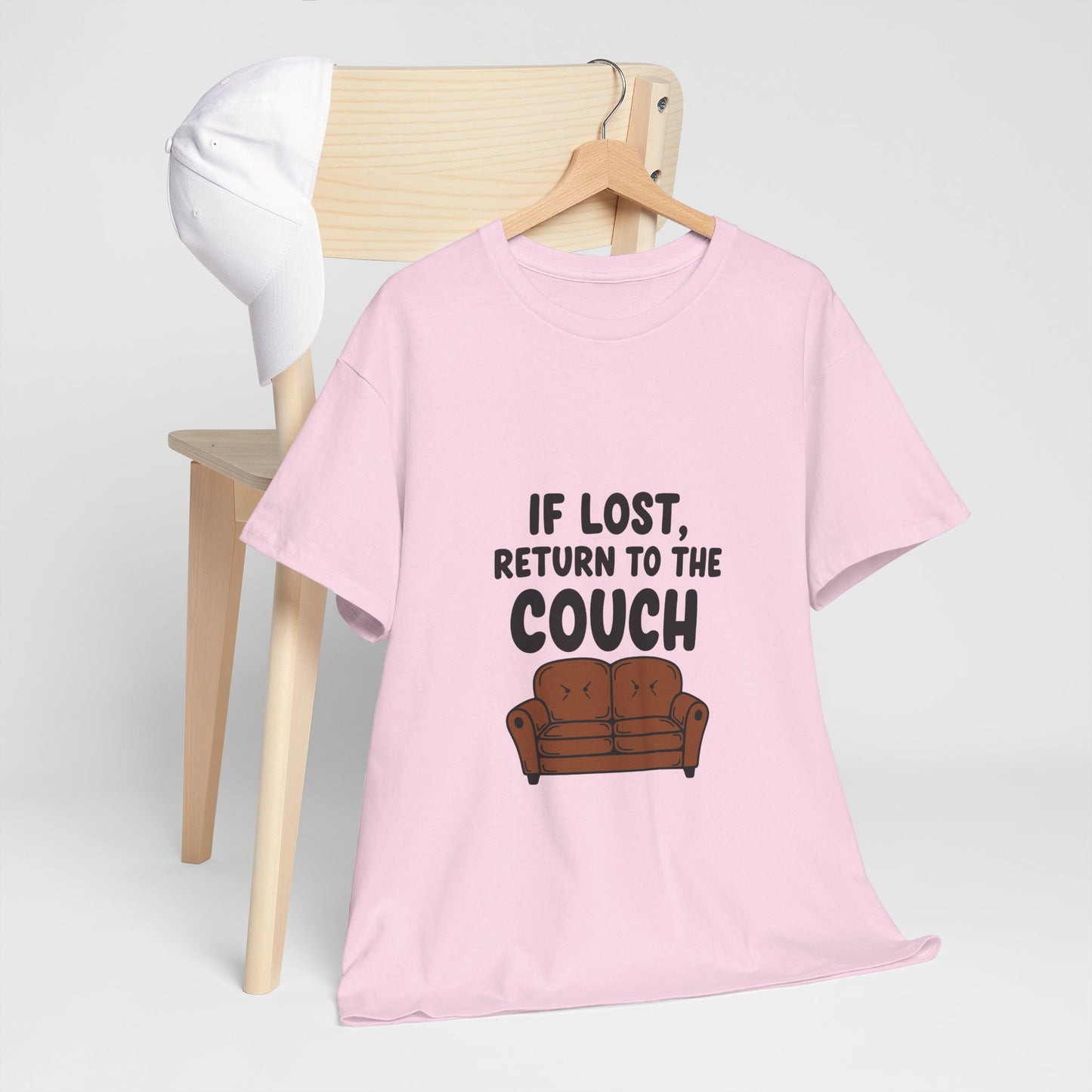 Funny Couch Tee, Unisex Heavy Cotton Tee, Comfort Shirt for Homebodies, Perfect Gift for Couch Lovers, Casual Wear, Quirky Shirt