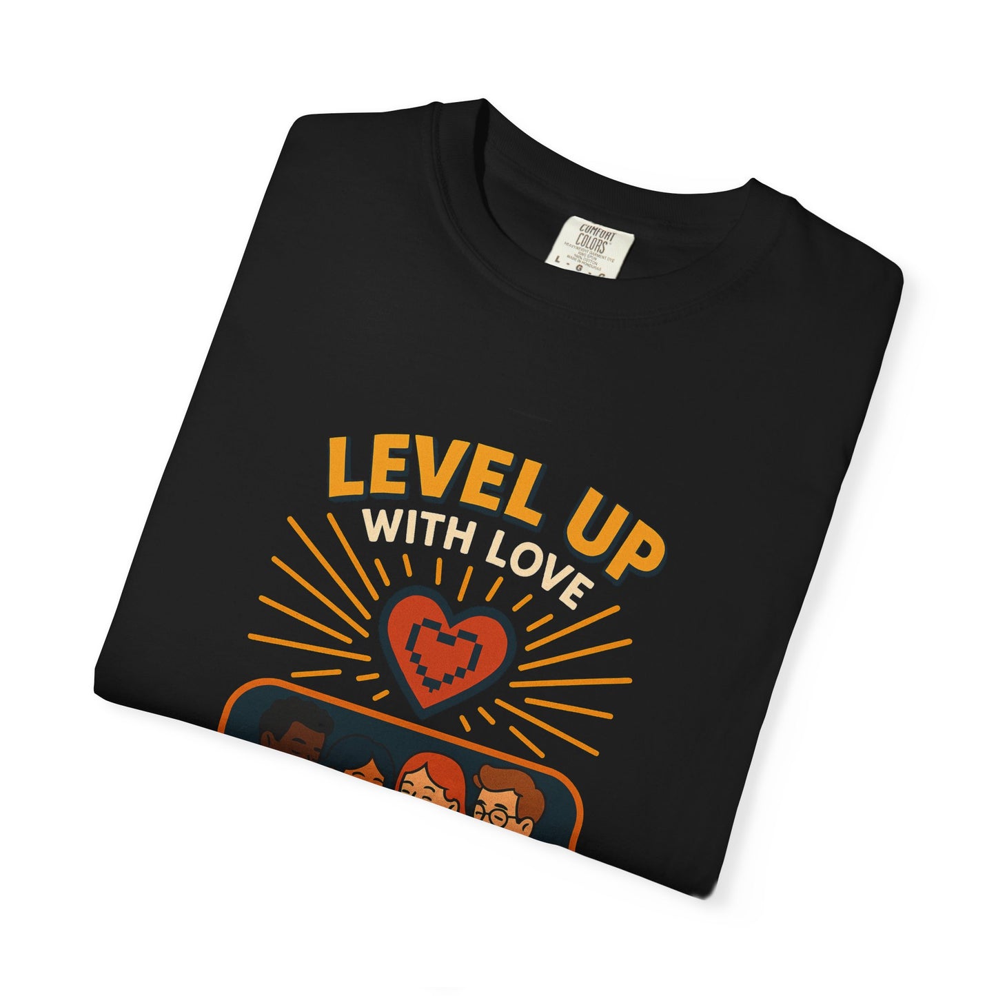 Level Up With Love T-Shirt, Vintage Style Tee, Unisex Casual Wear, Perfect Gift for Friends, Everyday Comfort Shirt