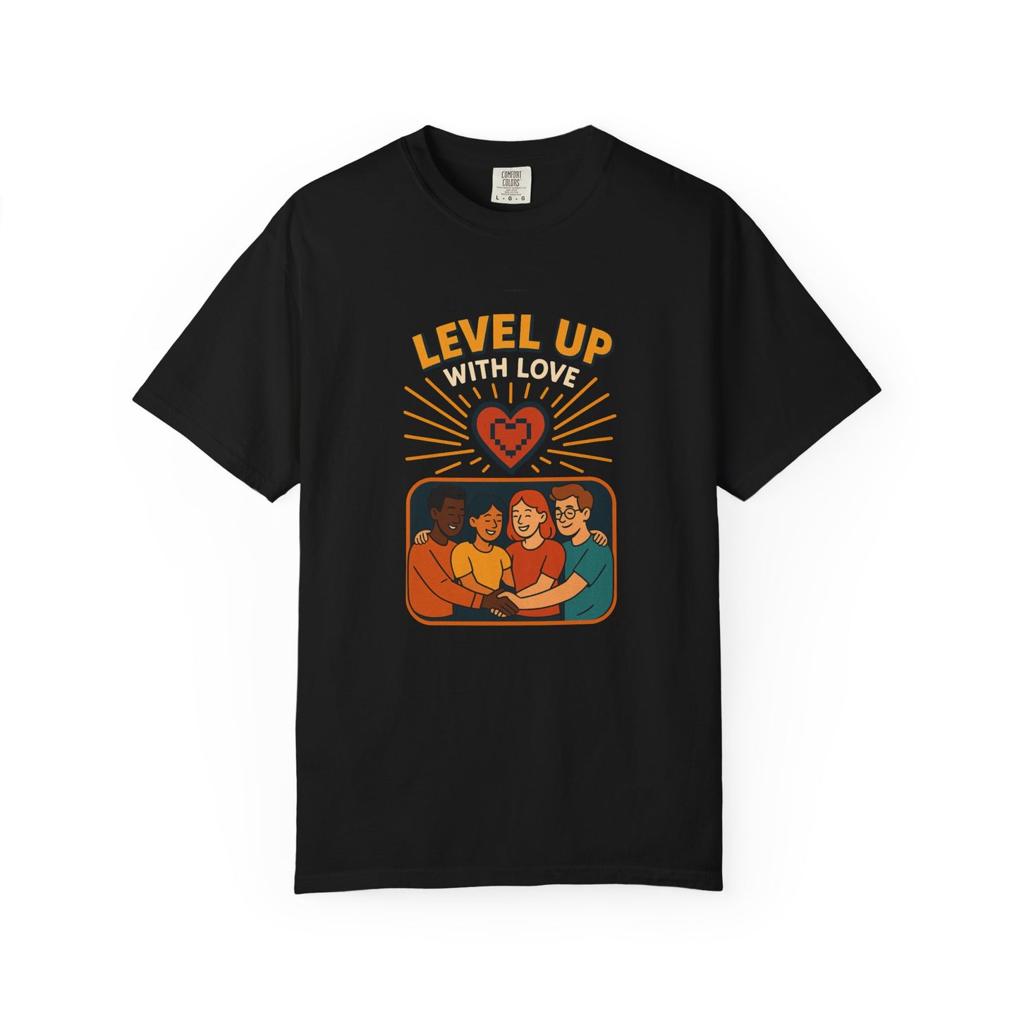 Level Up With Love T-Shirt, Vintage Style Tee, Unisex Casual Wear, Perfect Gift for Friends, Everyday Comfort Shirt