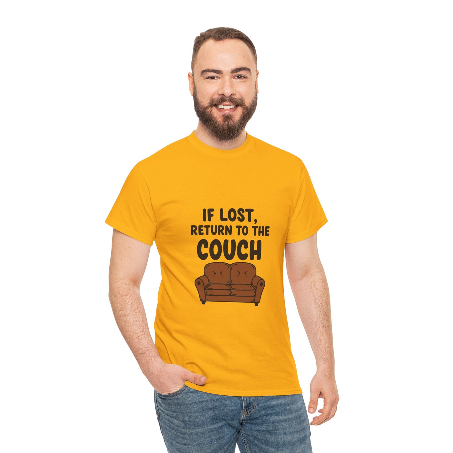 Funny Couch Tee, Unisex Heavy Cotton Tee, Comfort Shirt for Homebodies, Perfect Gift for Couch Lovers, Casual Wear, Quirky Shirt