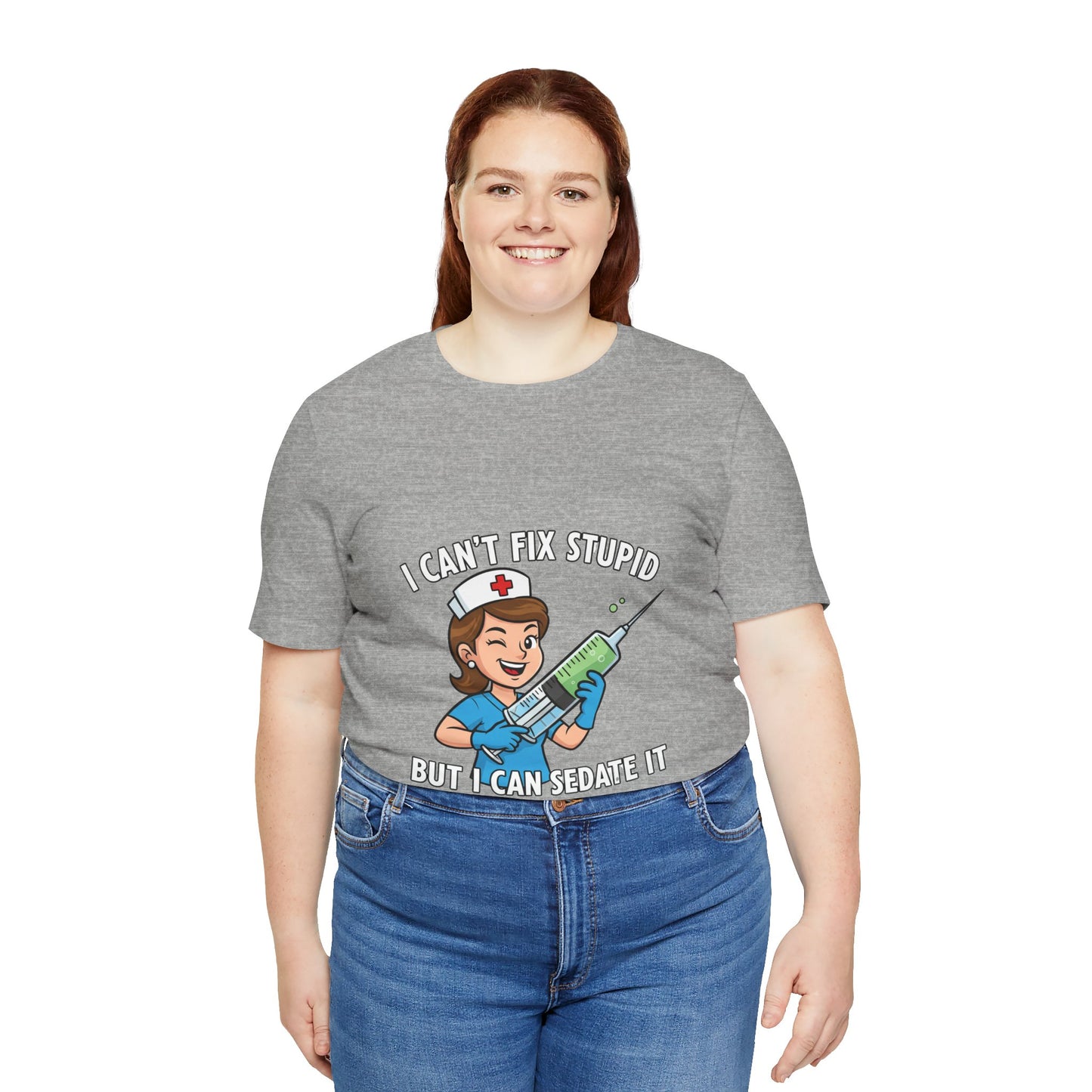 Funny Nurse Tee, I Can't Fix Stupid Shirt, Gift for Nurses, Medical Humor T-Shirt, Healthcare Apparel, Nursing Student Gift