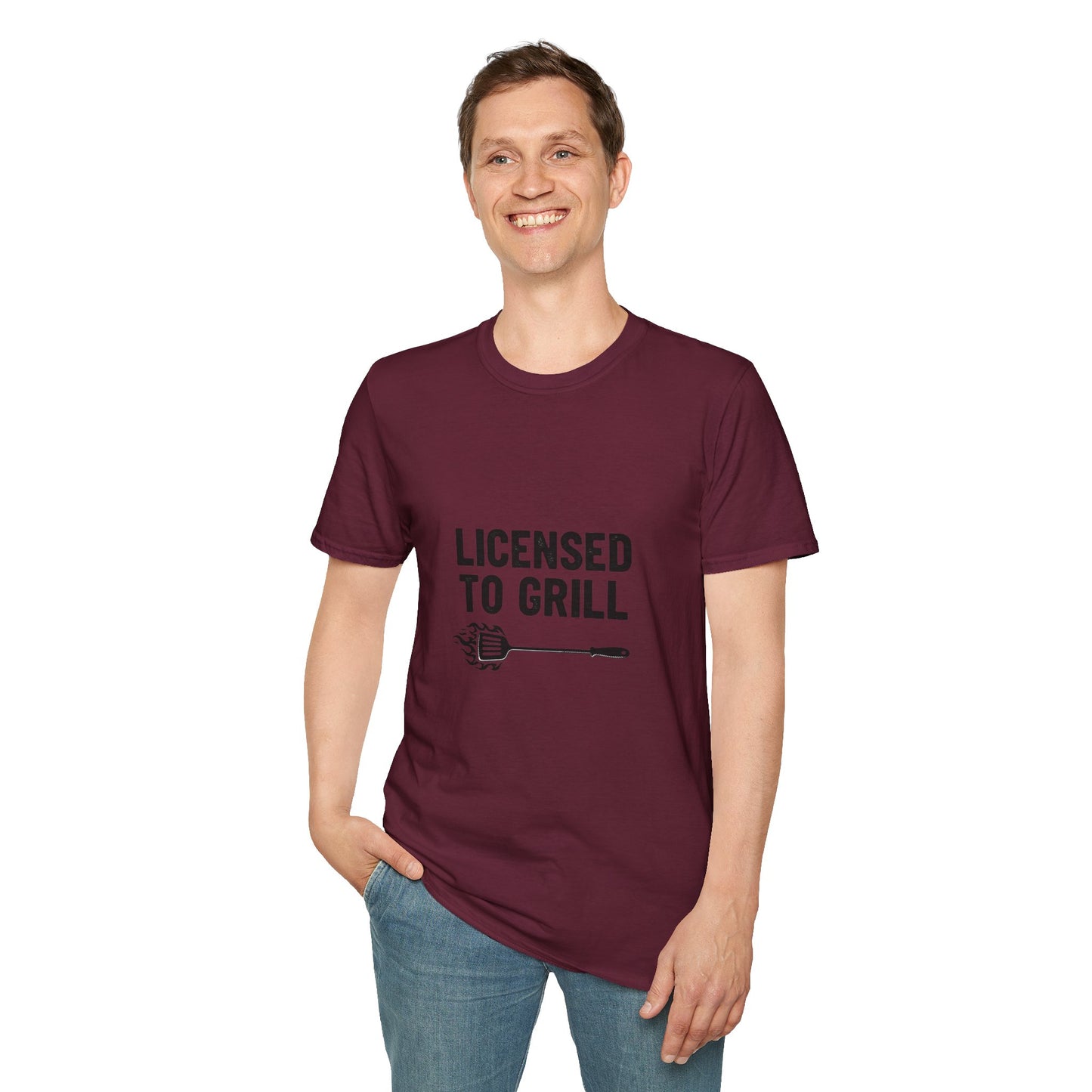 Licensed to Grill Unisex T-Shirt | Funny BBQ Apparel, Grilling Gift, Summer Cookout Top, Foodie Shirt, Outdoor Party Wear