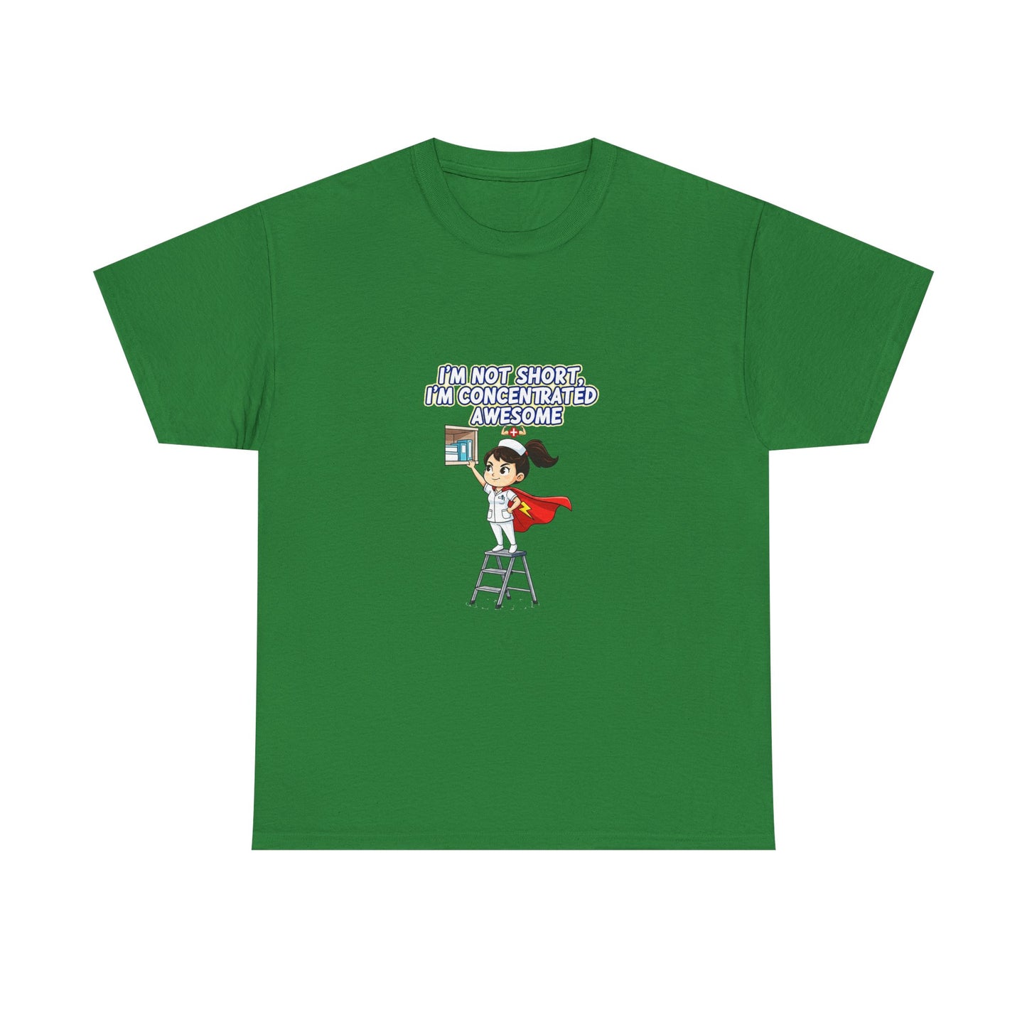 Superhero Motivation Tee - I'm Not Short, I'm Concentrated Awesome! | Unisex Heavy Cotton Shirt, Gift for Nurses, Daily Wear