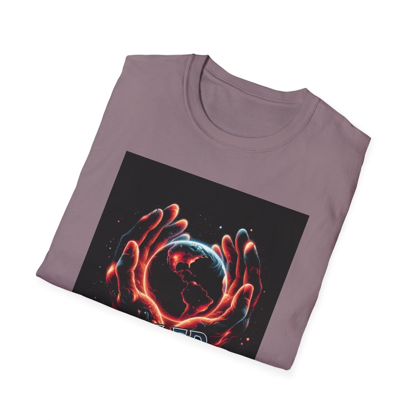 Cradled by Infinity T-Shirt, Cosmic Graphic Tee, Unisex Softstyle Shirt, Gift for Space Lovers, Fun Casual Wear, Summer Outfit