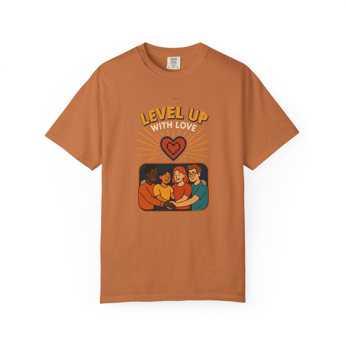 Level Up With Love T-Shirt, Vintage Style Tee, Unisex Casual Wear, Perfect Gift for Friends, Everyday Comfort Shirt