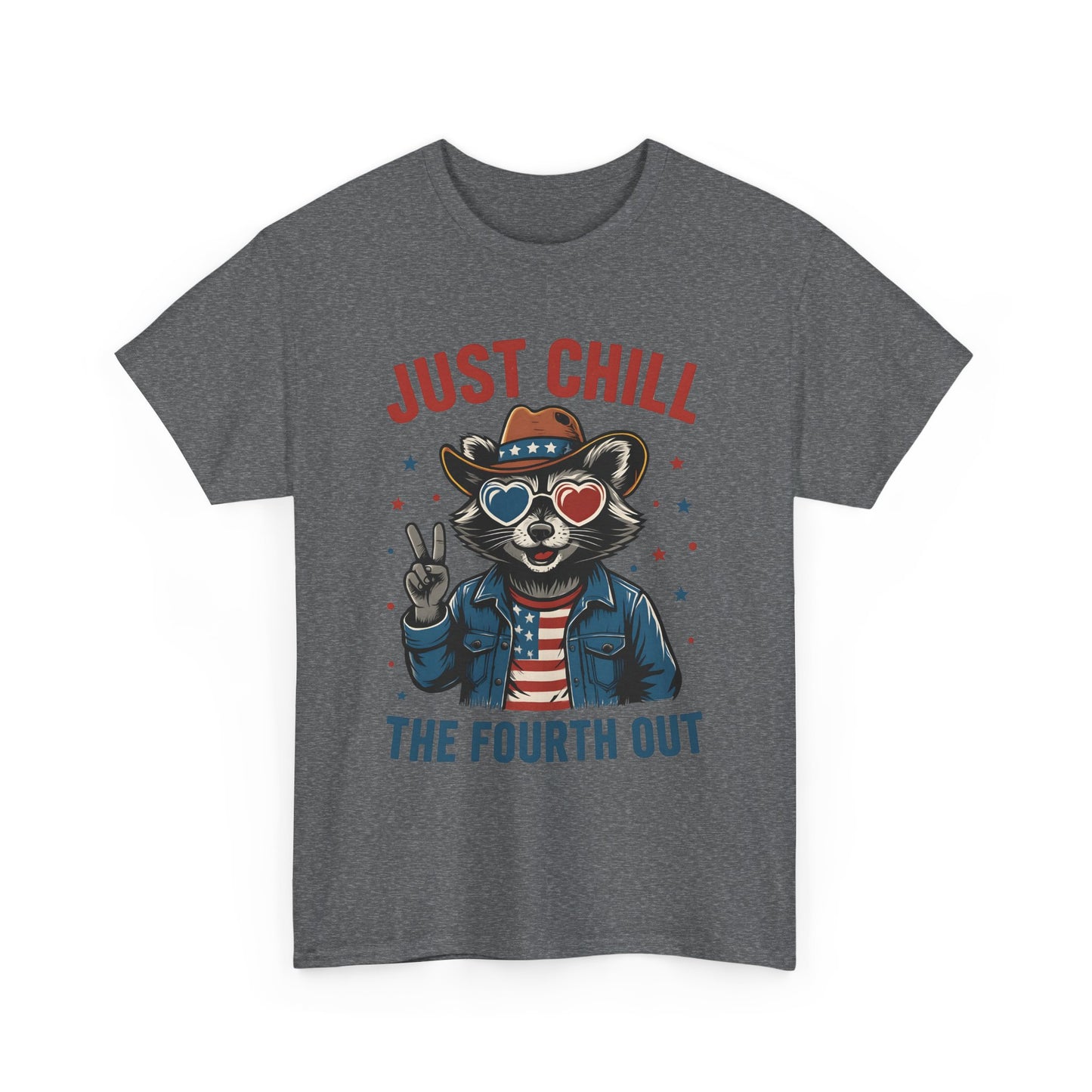 Patriotic Raccoon Tee, Just Chill the Fourth Out T-Shirt, Unisex Cotton Shirt, Casual Summer Wear, Independence Day, July fourth