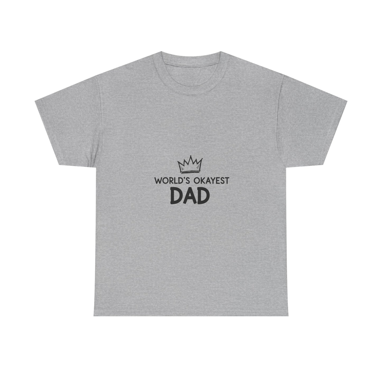 World's Okayest Dad Unisex Heavy Cotton Tee, Funny Father's Day Gift, Relaxed Fit T-Shirt, Dad Humor Shirt, Casual Everyday Wear