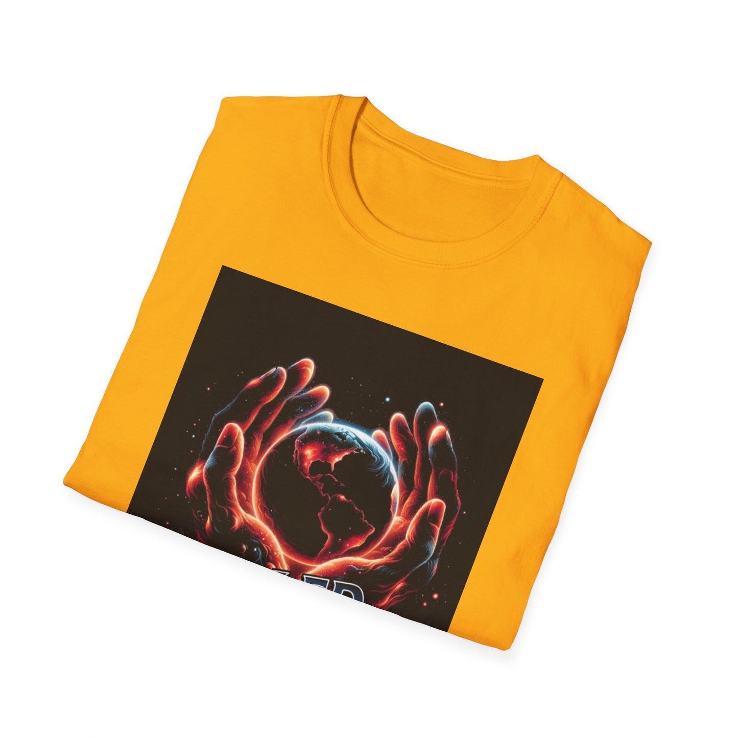 Cradled by Infinity T-Shirt, Cosmic Graphic Tee, Unisex Softstyle Shirt, Gift for Space Lovers, Fun Casual Wear, Summer Outfit