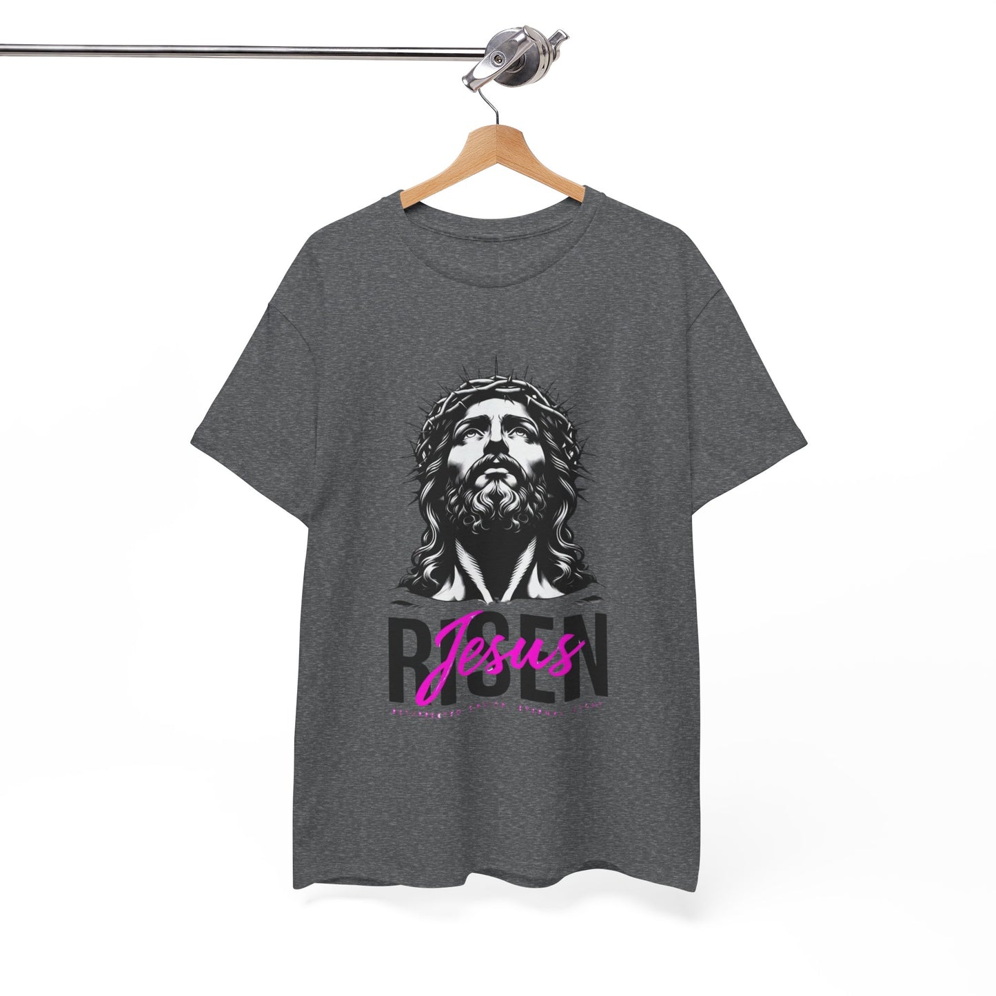 Jesus Risen Graphic Tee, Christian T-Shirt, Religious Apparel, Inspirational Cotton Shirt, Faith-Based Gift