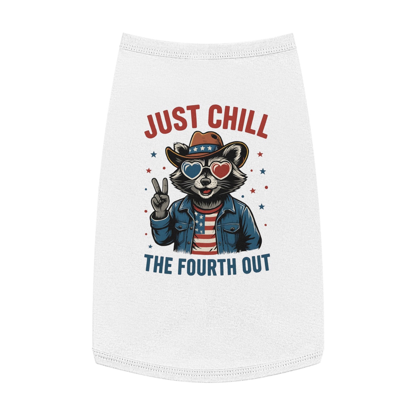 Patriotic Pet Tank Top - Just Chill Fourth of July Dog Shirt, Summer Pet Apparel, Dog Outfit, Holiday Gift for Pets
