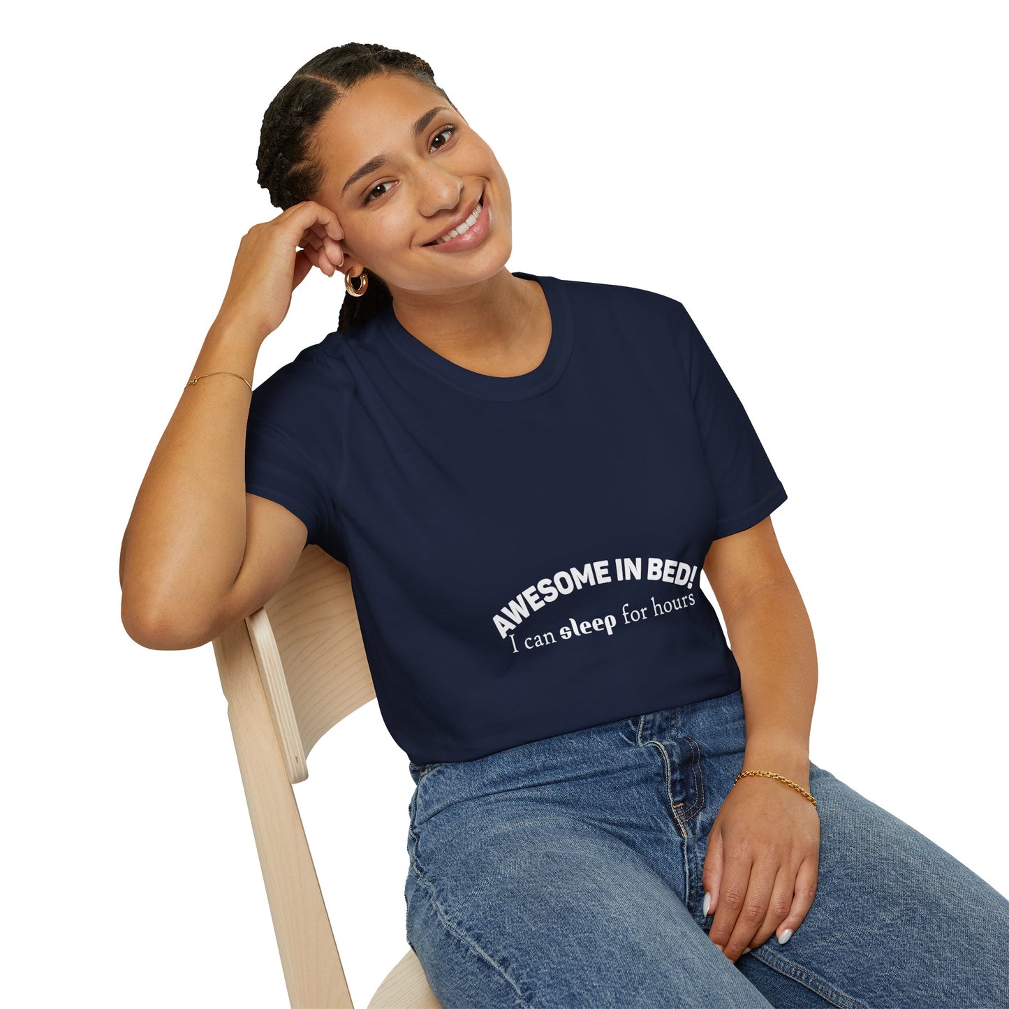 Awesome in Bed Unisex T-Shirt - Funny Sleep Tee, Gift for Sleepers, Cozy Casual Wear, Birthday Gift, Sleepover Shirt
