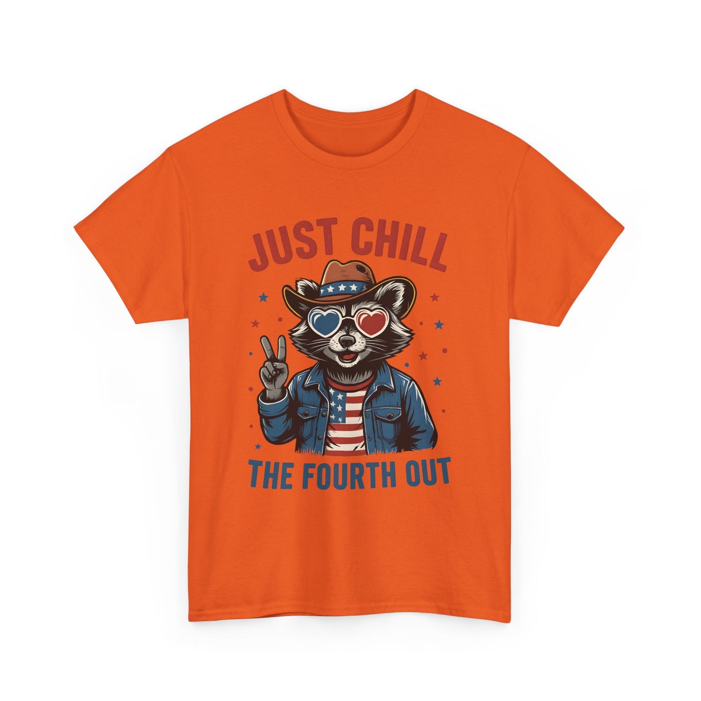 Patriotic Raccoon Tee, Just Chill the Fourth Out T-Shirt, Unisex Cotton Shirt, Casual Summer Wear, Independence Day, July fourth