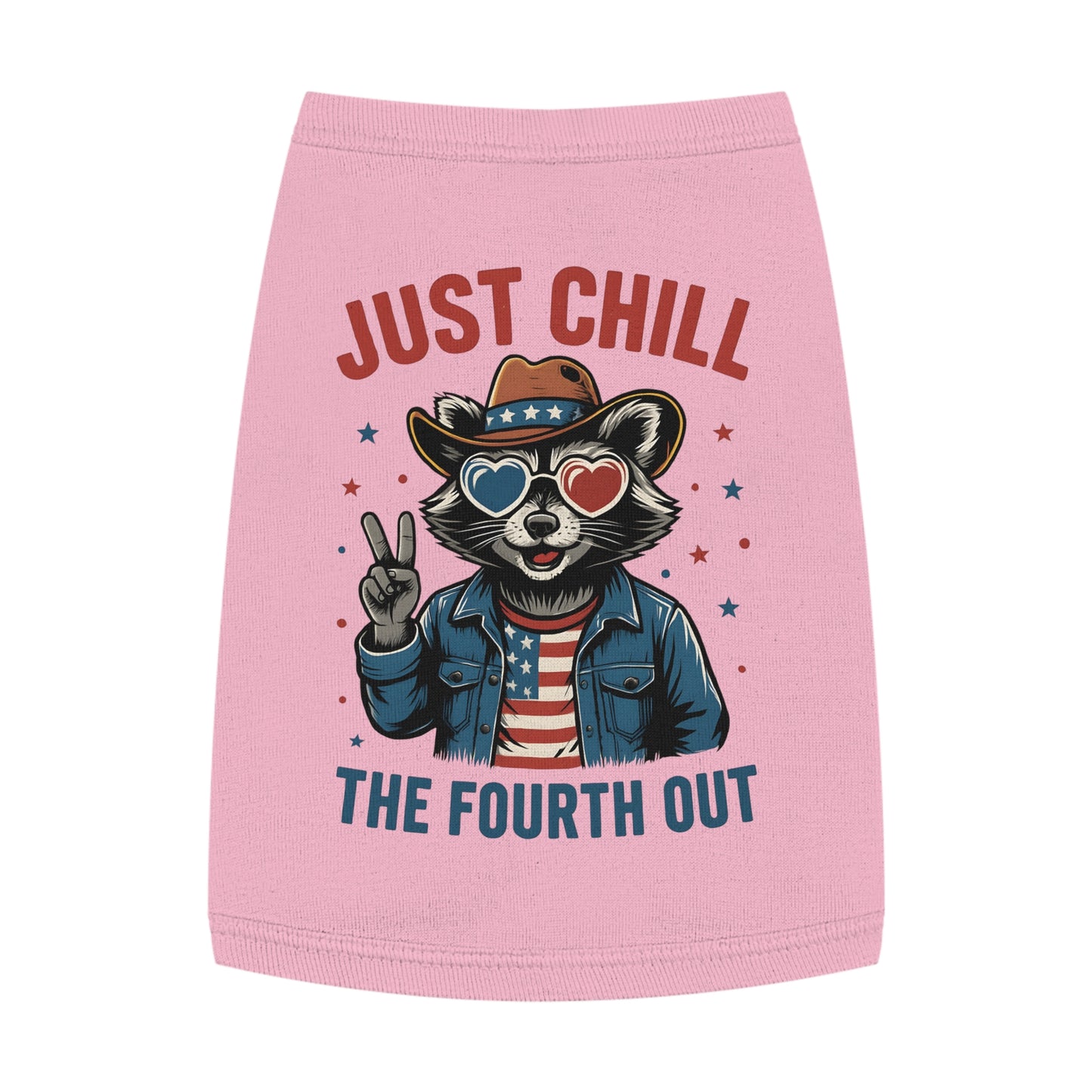 Patriotic Pet Tank Top - Just Chill Fourth of July Dog Shirt, Summer Pet Apparel, Dog Outfit, Holiday Gift for Pets