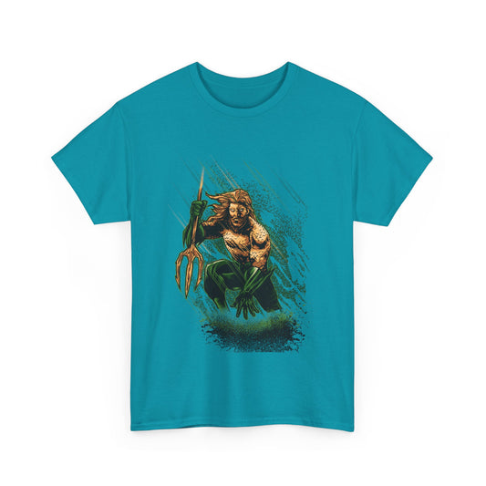 Aquatic Hero Unisex Heavy Cotton Tee, Graphic Shirt, Ocean Lover Gift, Casual Wear, Gift for Him, Comic Fan Apparel