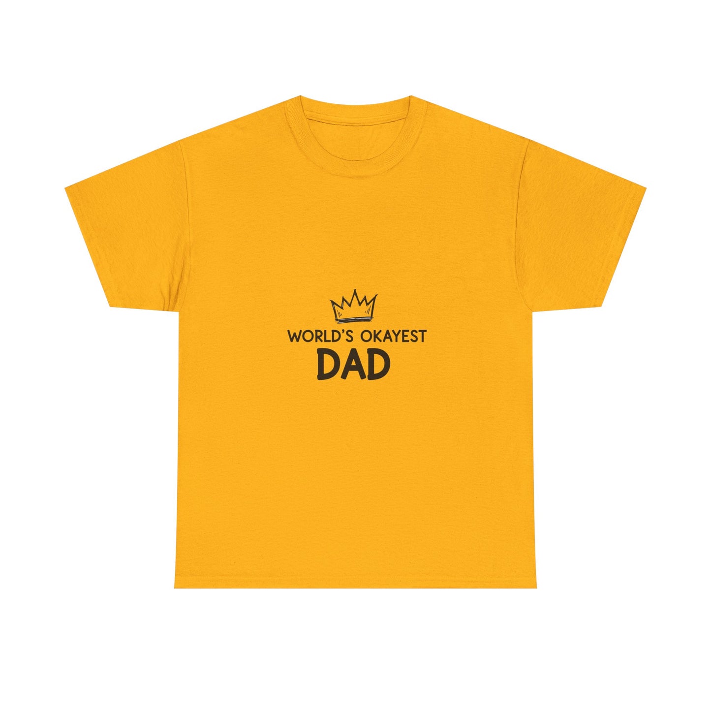World's Okayest Dad Unisex Heavy Cotton Tee, Funny Father's Day Gift, Relaxed Fit T-Shirt, Dad Humor Shirt, Casual Everyday Wear
