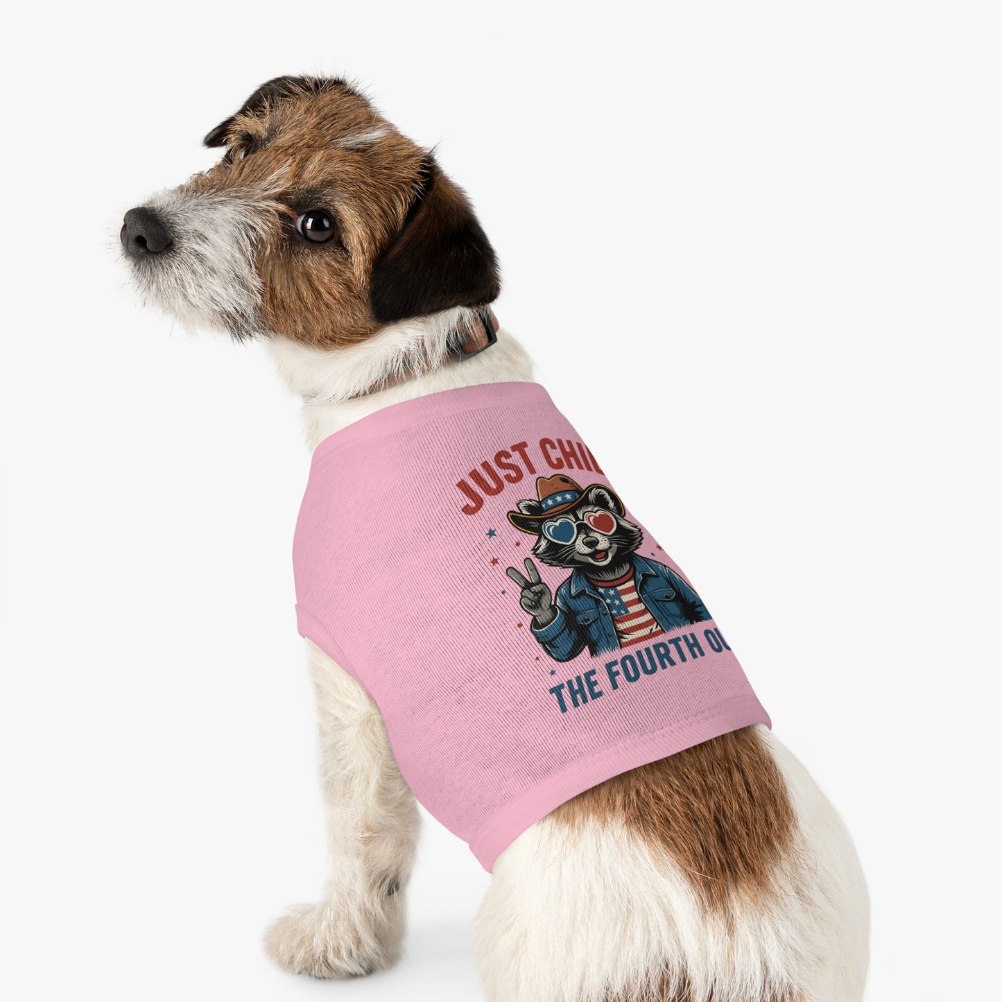 Patriotic Pet Tank Top - Just Chill Fourth of July Dog Shirt, Summer Pet Apparel, Dog Outfit, Holiday Gift for Pets
