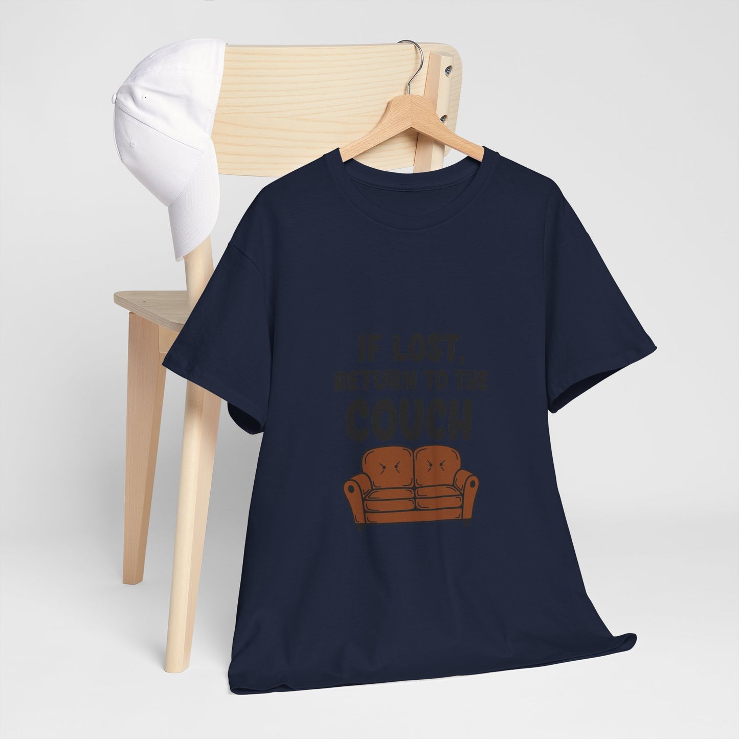 Funny Couch Tee, Unisex Heavy Cotton Tee, Comfort Shirt for Homebodies, Perfect Gift for Couch Lovers, Casual Wear, Quirky Shirt