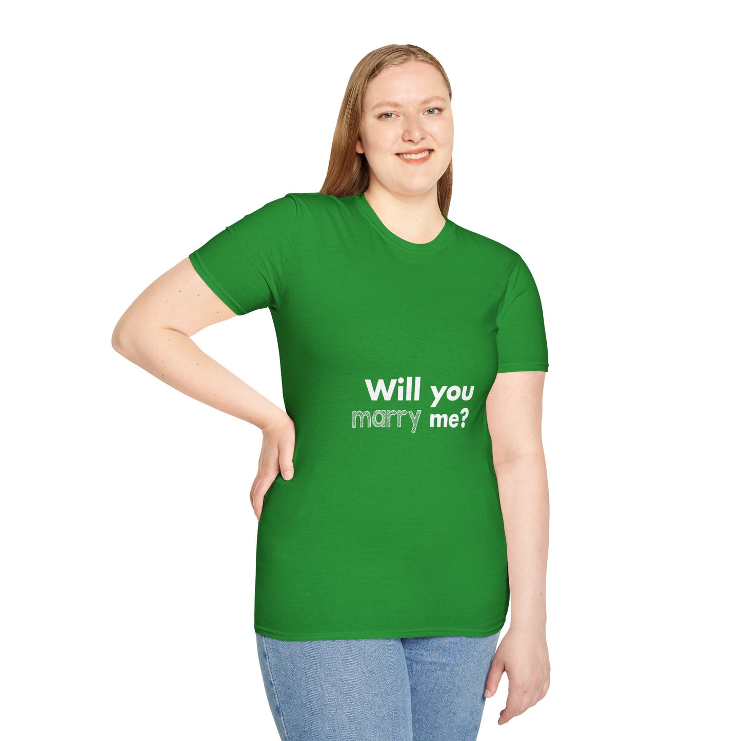 Will you marry me? Unisex Softstyle T-Shirt - Cozy Everyday Tee for Men and Women, Great for Casual Outings, Gifts, Birthdays, and Relaxed Events