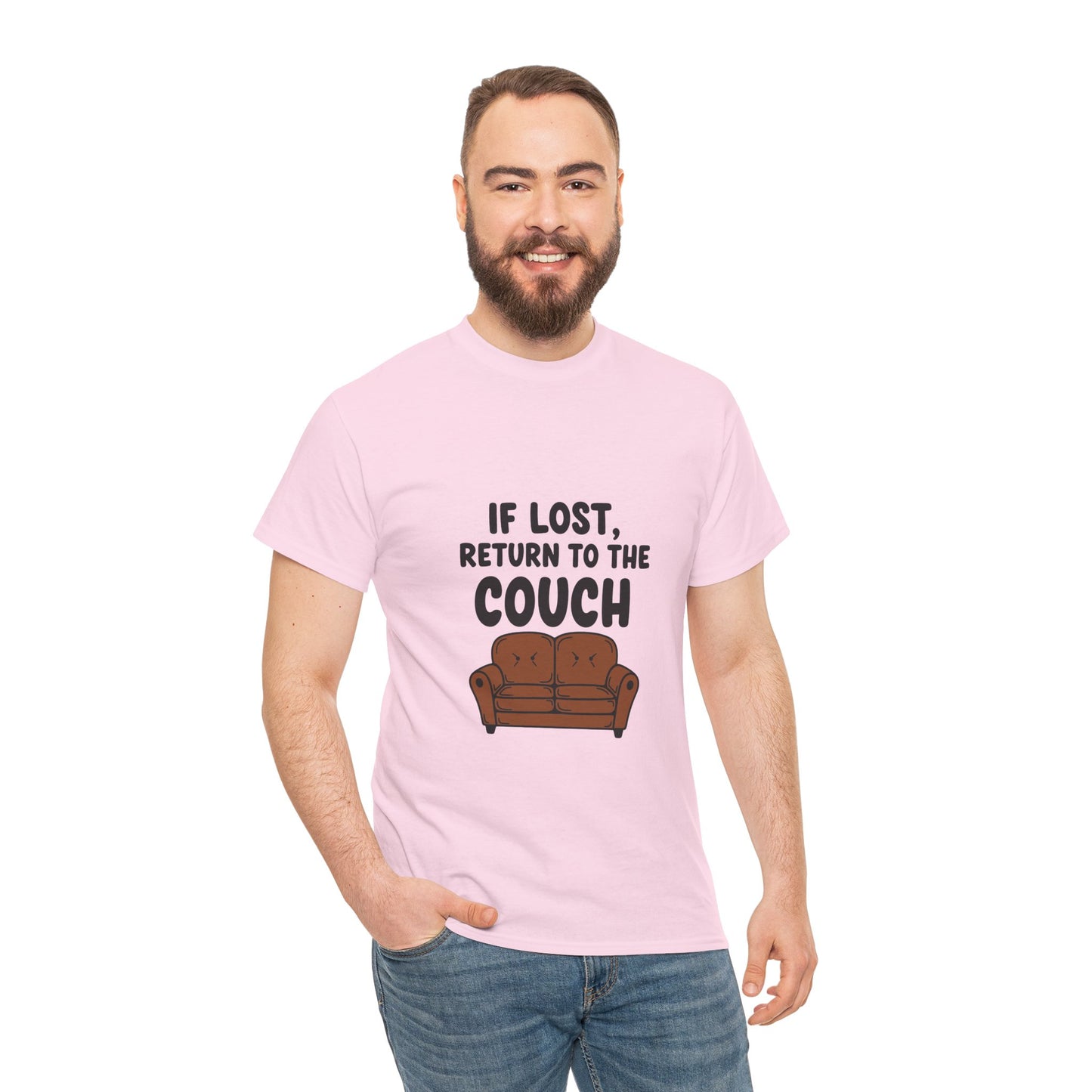 Funny Couch Tee, Unisex Heavy Cotton Tee, Comfort Shirt for Homebodies, Perfect Gift for Couch Lovers, Casual Wear, Quirky Shirt