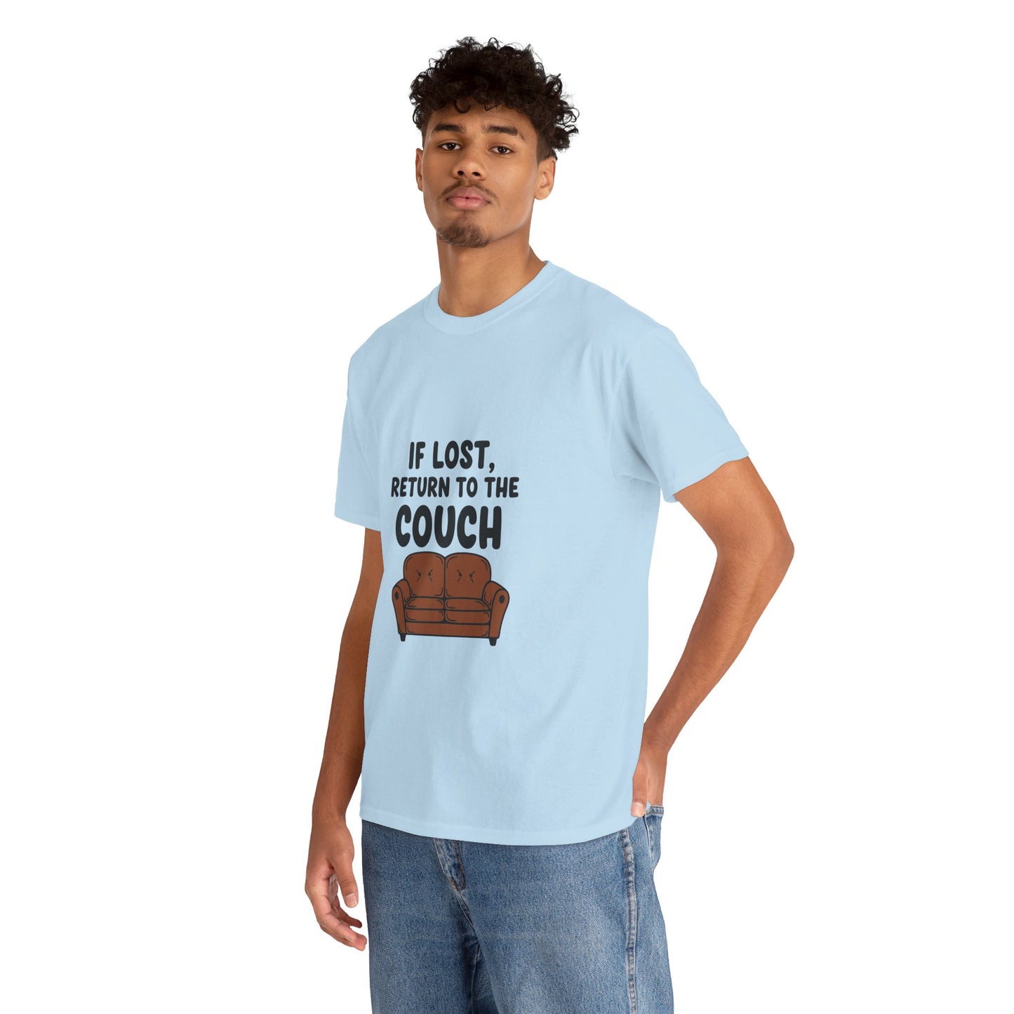 Funny Couch Tee, Unisex Heavy Cotton Tee, Comfort Shirt for Homebodies, Perfect Gift for Couch Lovers, Casual Wear, Quirky Shirt