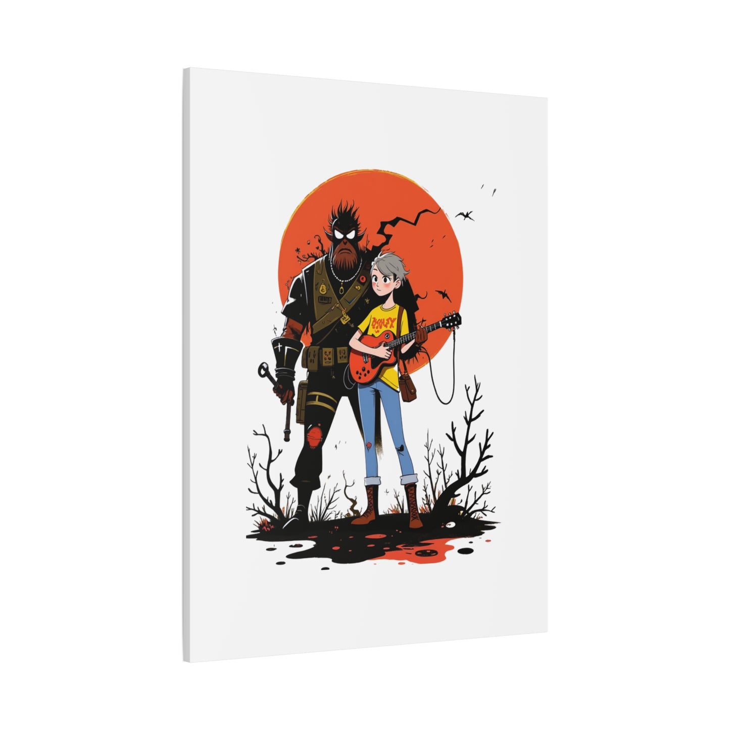 Canvas Art Print, Retro Cool Character Art, Gift for Gamers, Wall Decor for Kids Rooms, Perfect for Birthdays and Holidays