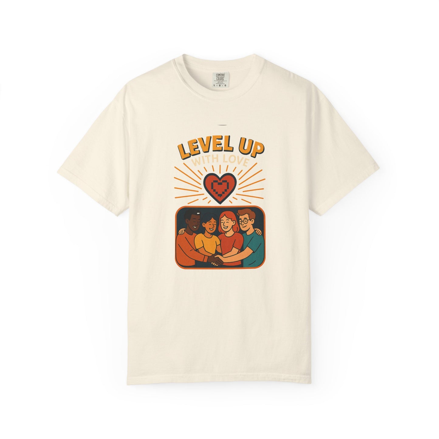 Level Up With Love T-Shirt, Vintage Style Tee, Unisex Casual Wear, Perfect Gift for Friends, Everyday Comfort Shirt