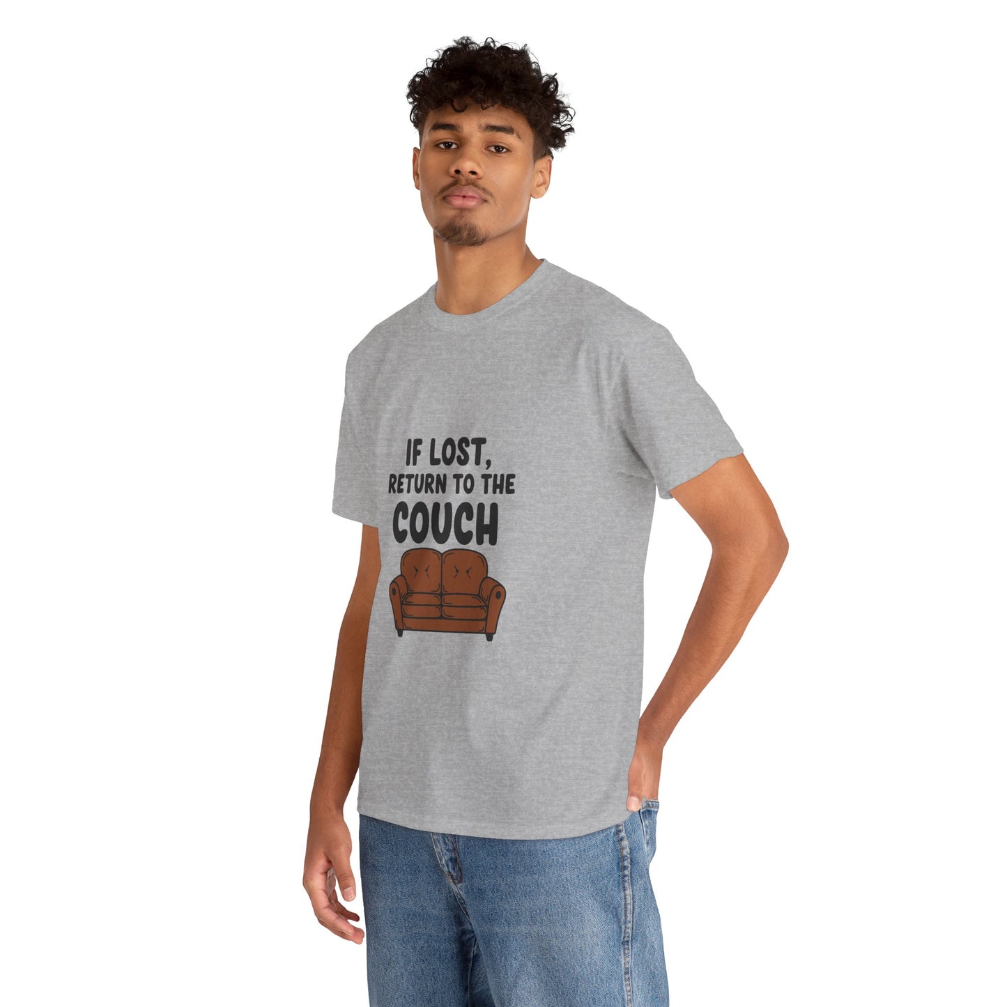 Funny Couch Tee, Unisex Heavy Cotton Tee, Comfort Shirt for Homebodies, Perfect Gift for Couch Lovers, Casual Wear, Quirky Shirt