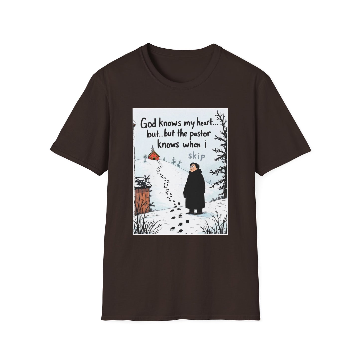 Funny Pastor T-Shirt, Cute Christian Shirt, Winter Humor Tee, Gift for Faith, Softstyle Unisex Top, Holiday Apparel