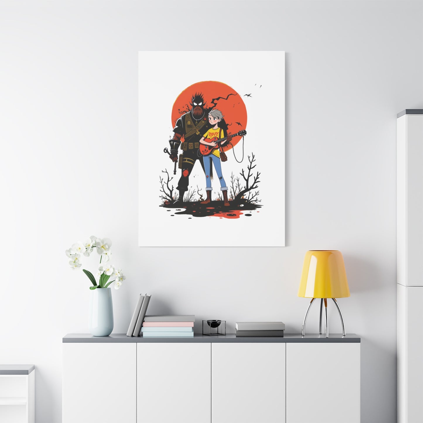 Canvas Art Print, Retro Cool Character Art, Gift for Gamers, Wall Decor for Kids Rooms, Perfect for Birthdays and Holidays
