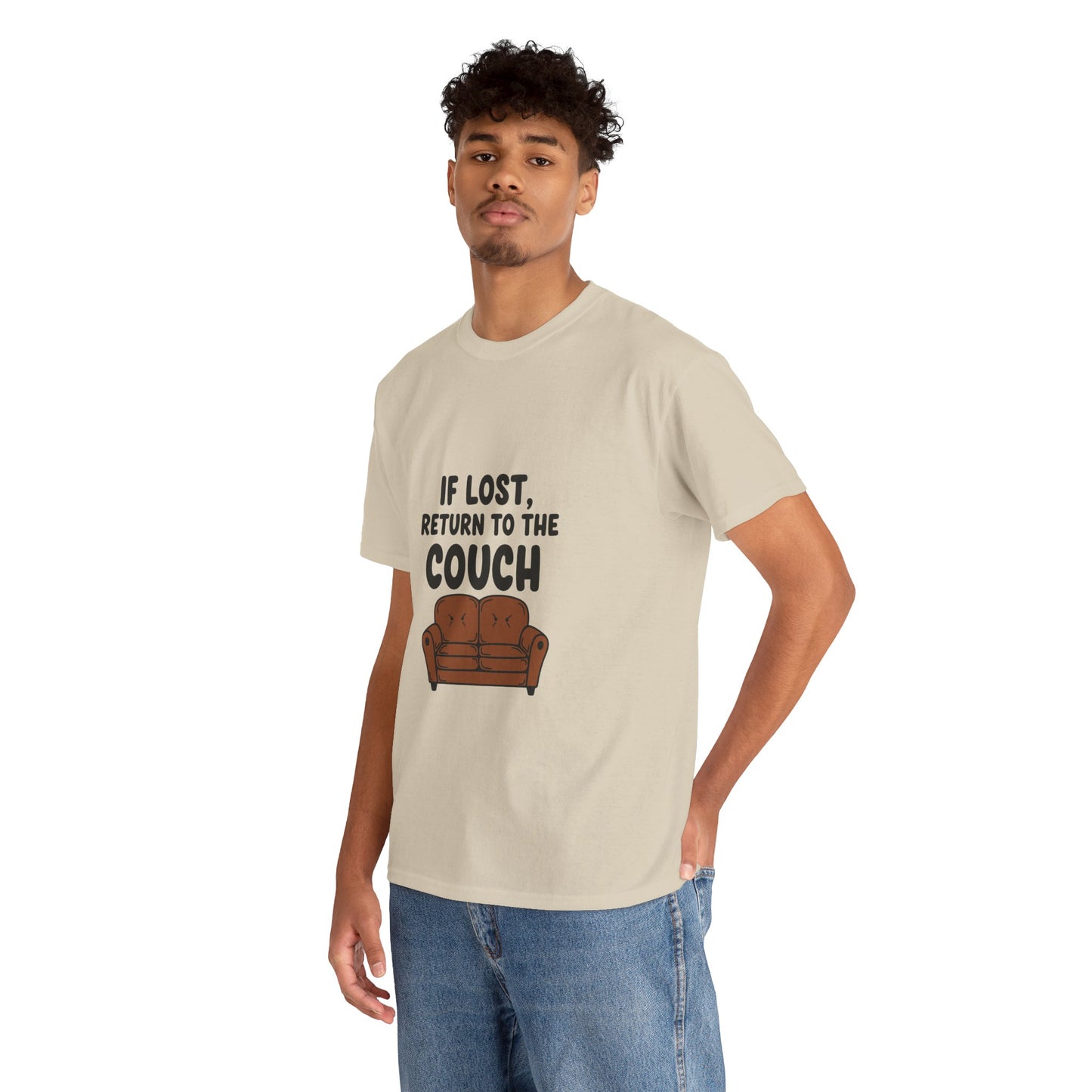 Funny Couch Tee, Unisex Heavy Cotton Tee, Comfort Shirt for Homebodies, Perfect Gift for Couch Lovers, Casual Wear, Quirky Shirt