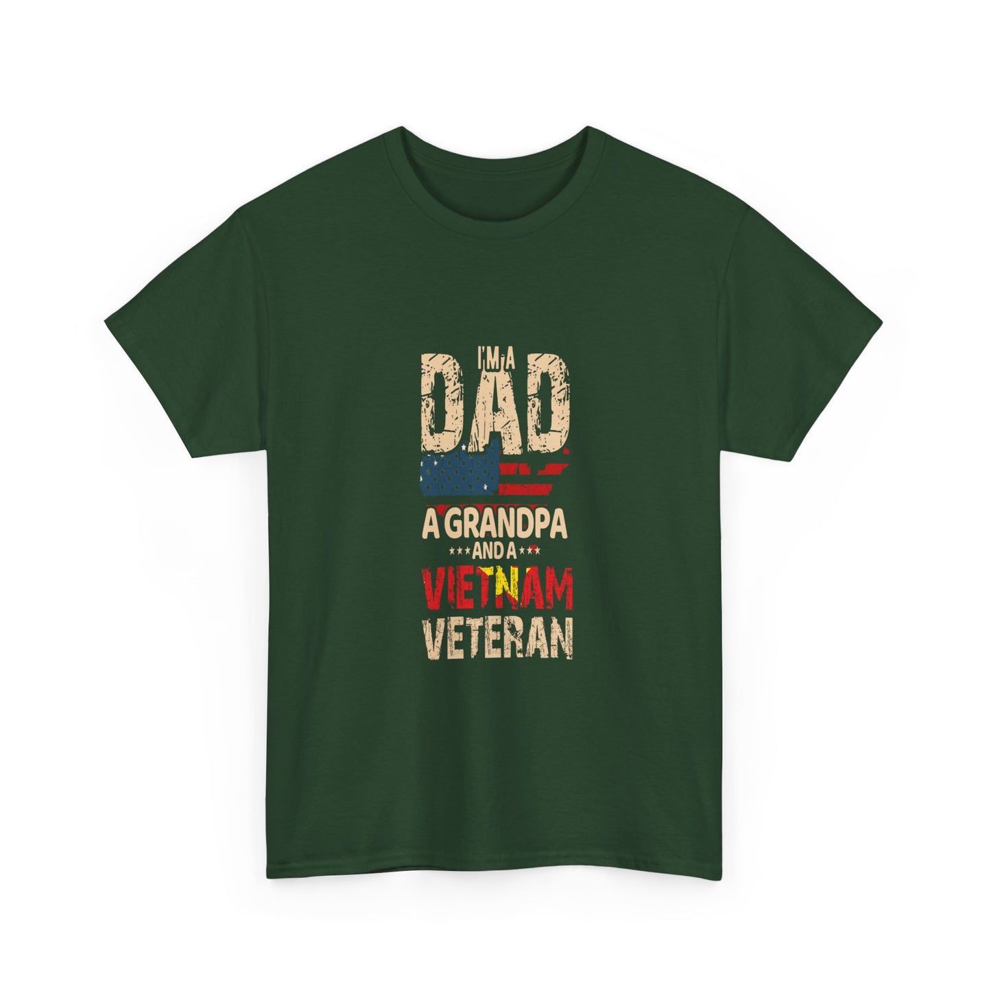 Vietnam Veteran Dad T-Shirt, Unisex Heavy Cotton Tee for Father's Day, Patriotic Gift, Grandpa Shirt, Memorial Day Tops