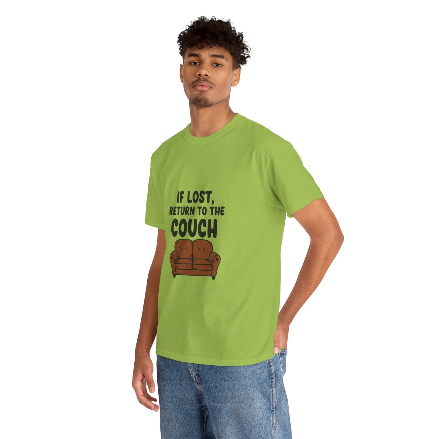 Funny Couch Tee, Unisex Heavy Cotton Tee, Comfort Shirt for Homebodies, Perfect Gift for Couch Lovers, Casual Wear, Quirky Shirt