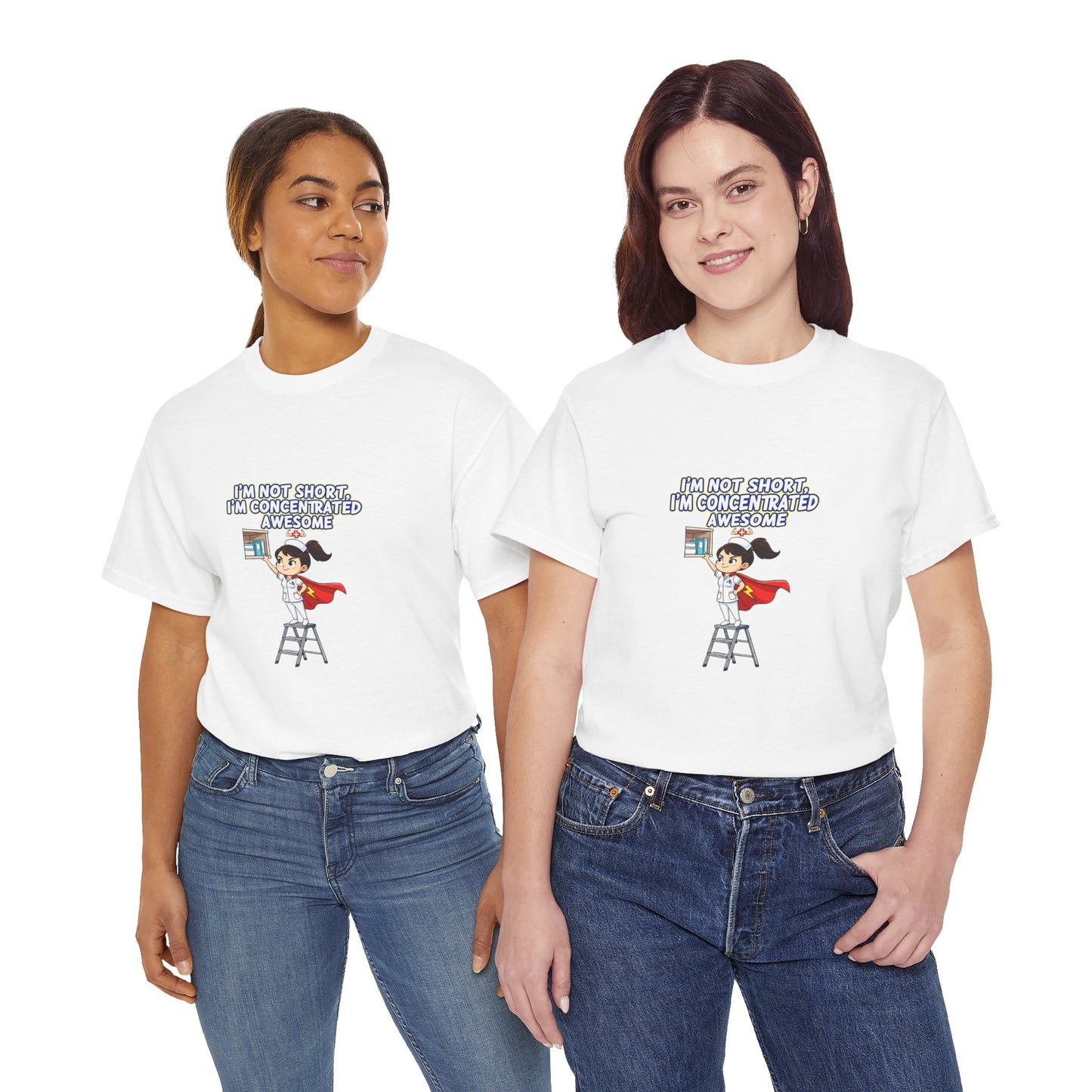 Superhero Motivation Tee - I'm Not Short, I'm Concentrated Awesome! | Unisex Heavy Cotton Shirt, Gift for Nurses, Daily Wear