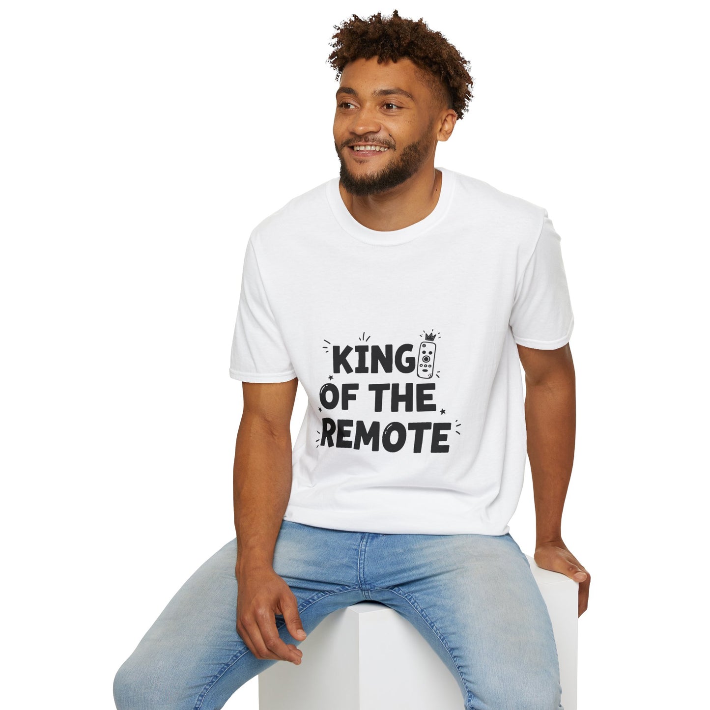 Funny King of the Remote Unisex T-Shirt | Gift for Dads, TV Lovers, Birthday Celebration, Relaxed Fit, Casual Wear