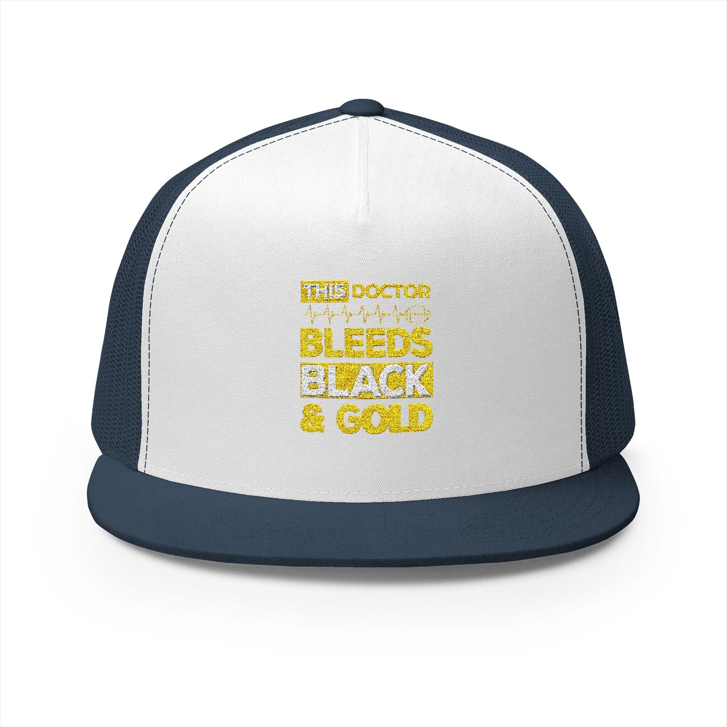 Stylish 5 Panel Trucker Cap - 'Doctor Bleeds Black & Gold' Embroidered Hat, Sports Cap, Gift for Medical Professionals, Adjustable [...]