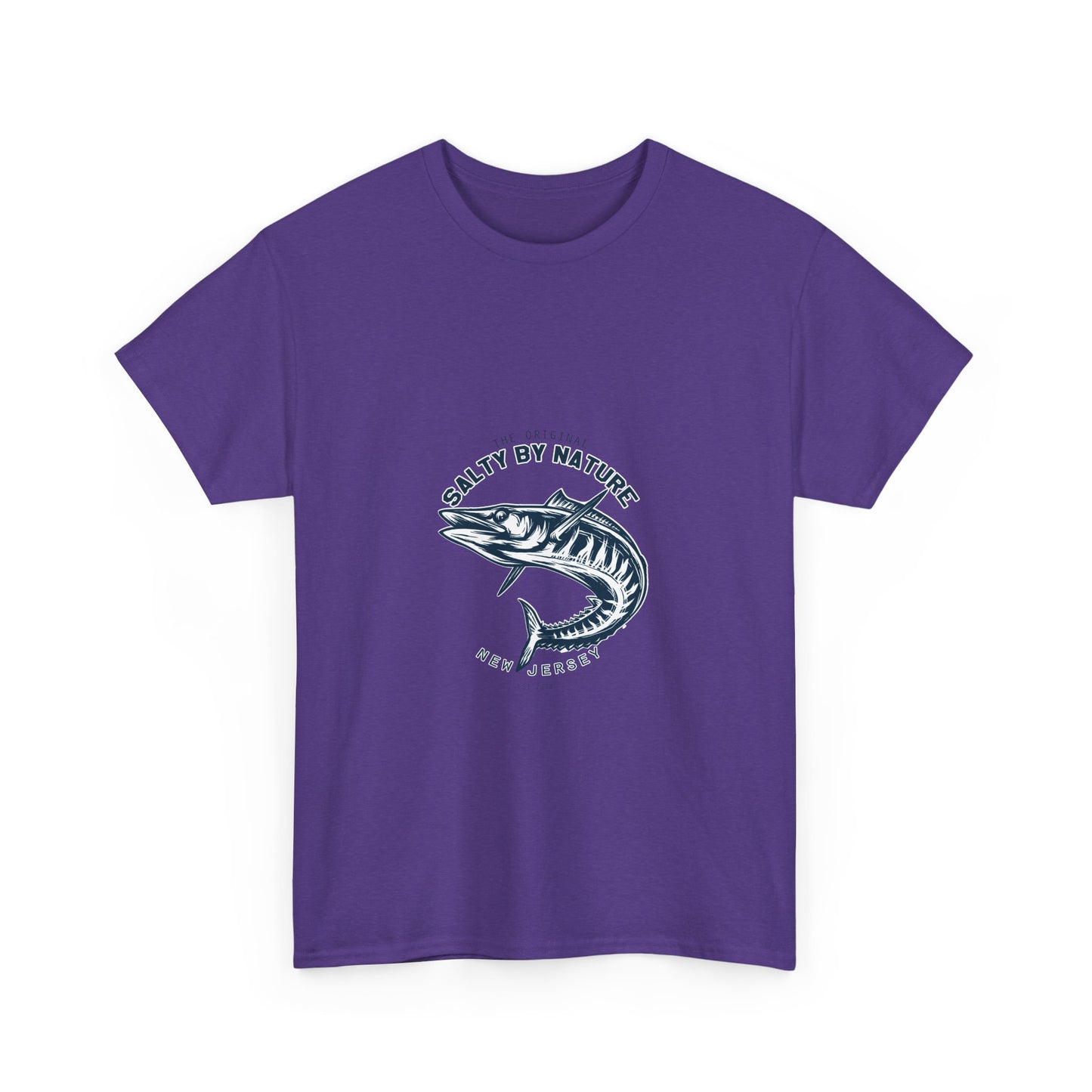 Salty By Nature Unisex Heavy Cotton Tee, Fishing Lover Gift, Outdoor Enthusiast Shirt, Summer Casual Wear, Beach Day Outfit