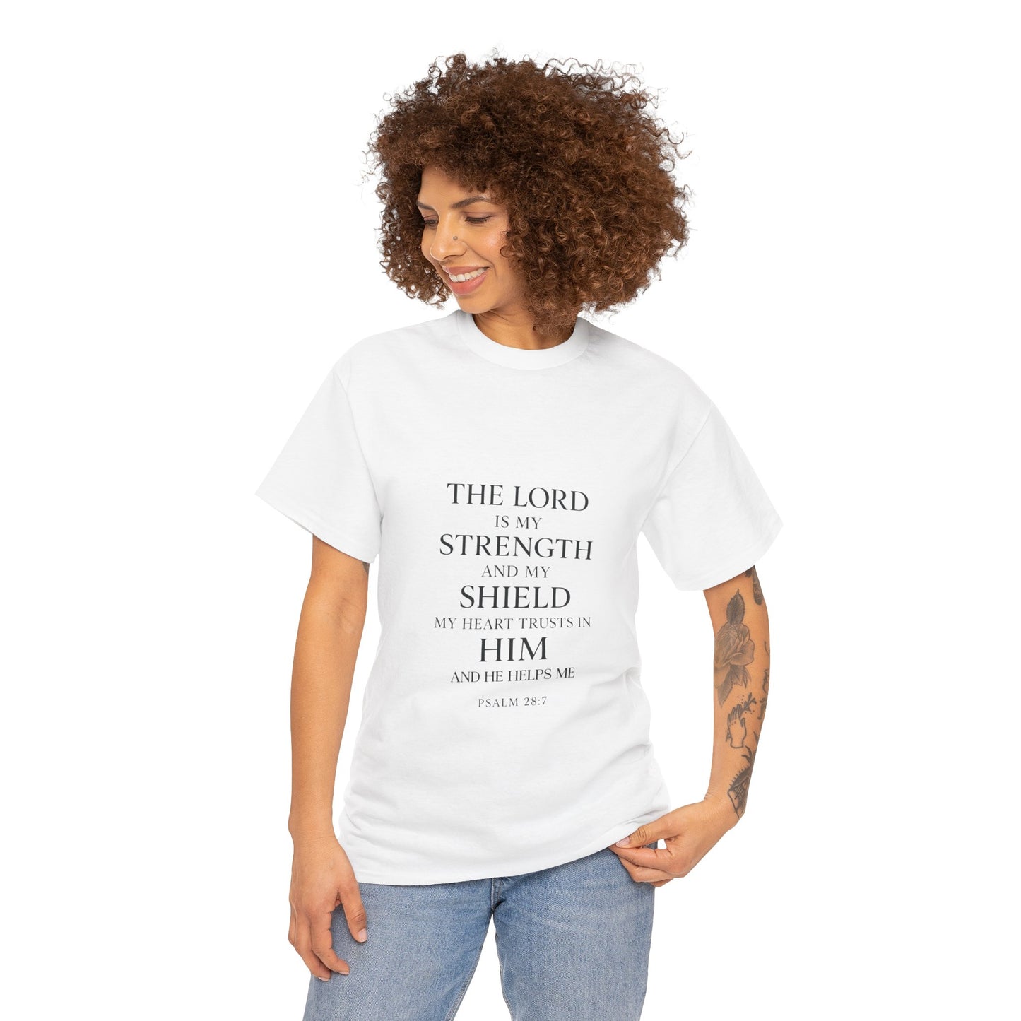 Faith-Inspired Unisex Heavy Cotton Tee - "The Lord is My Strength"