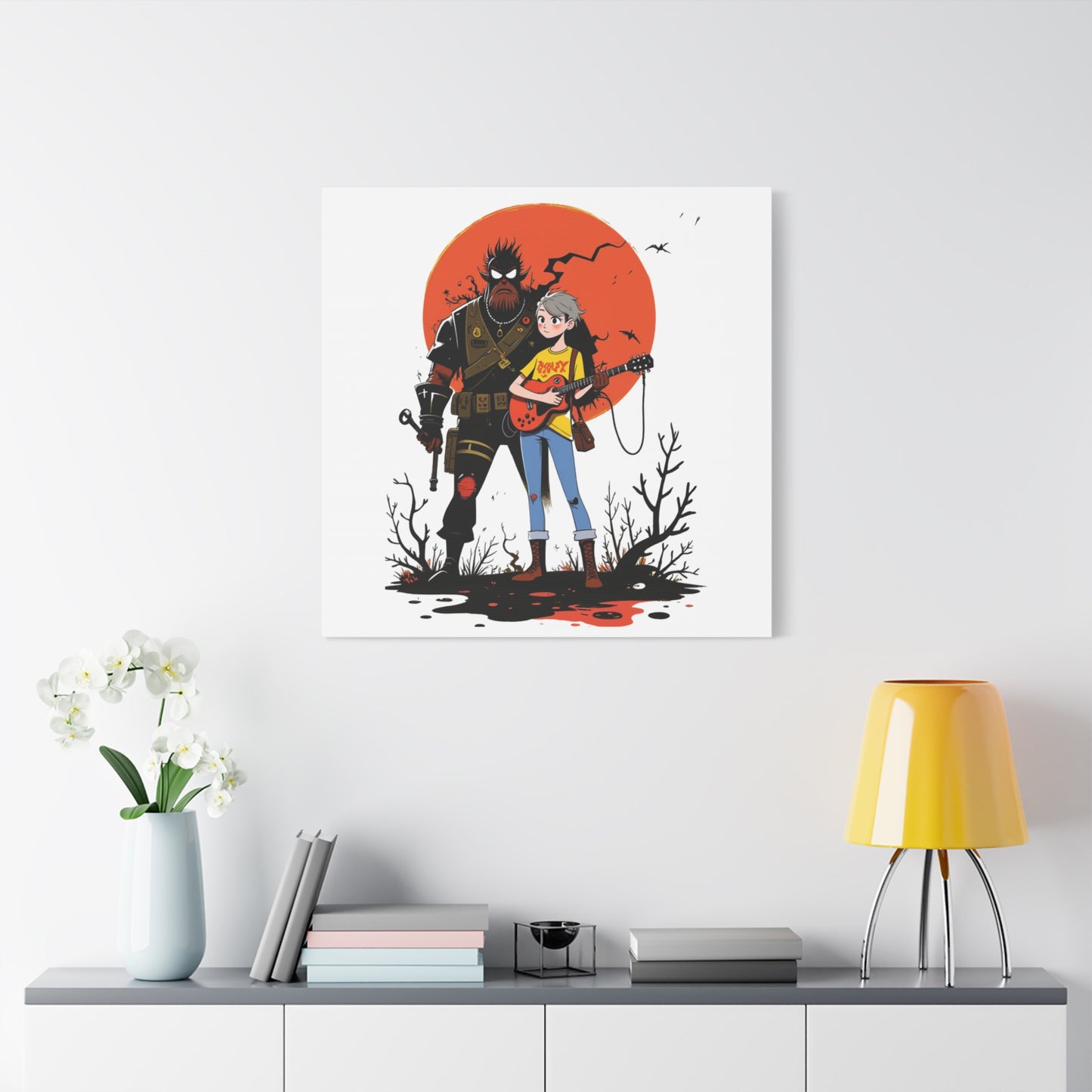 Canvas Art Print, Retro Cool Character Art, Gift for Gamers, Wall Decor for Kids Rooms, Perfect for Birthdays and Holidays