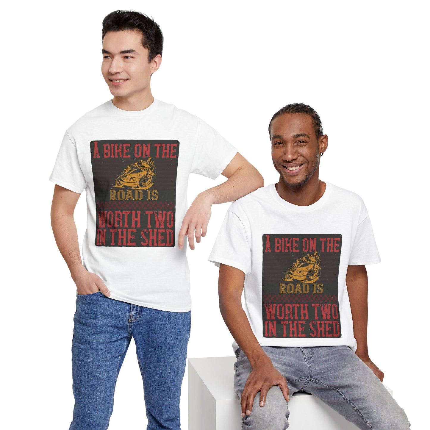 Adventure Awaits Biker Unisex Heavy Cotton Tee – Perfect for Bikers, Cyclists, Outdoor Lovers, Gifts, Casual Wear, Bike Enthusiasts