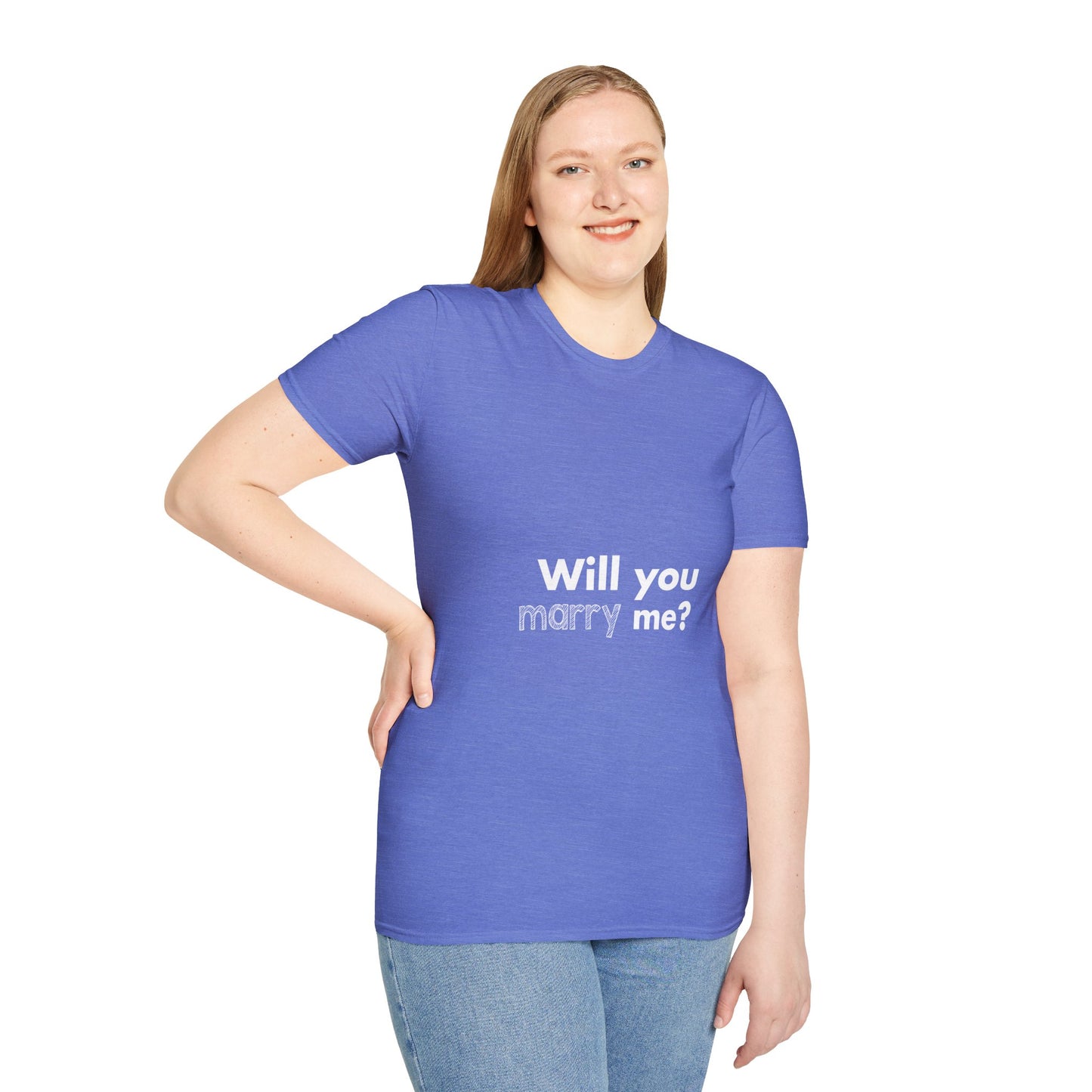 Will you marry me? Unisex Softstyle T-Shirt - Cozy Everyday Tee for Men and Women, Great for Casual Outings, Gifts, Birthdays, and Relaxed Events