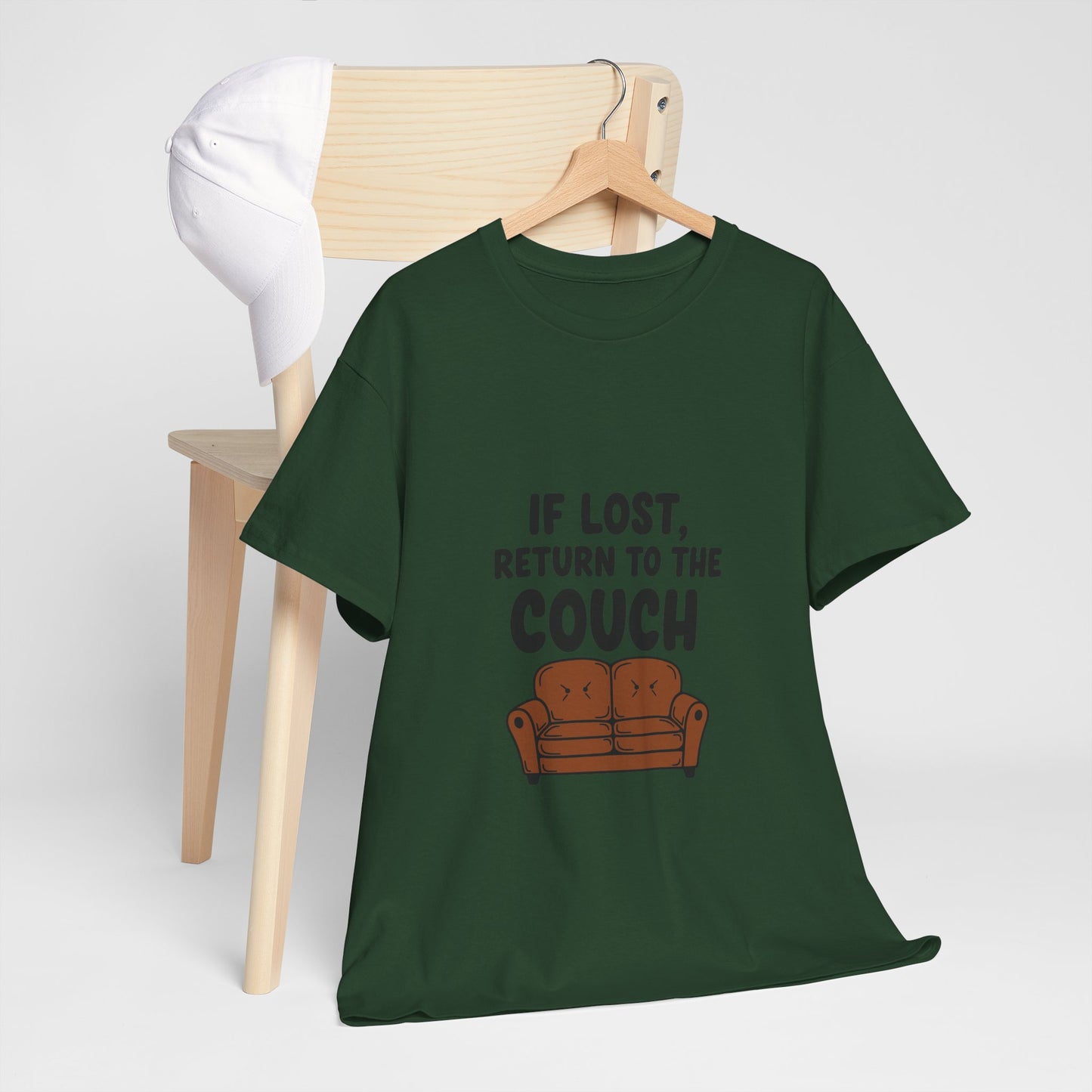 Funny Couch Tee, Unisex Heavy Cotton Tee, Comfort Shirt for Homebodies, Perfect Gift for Couch Lovers, Casual Wear, Quirky Shirt