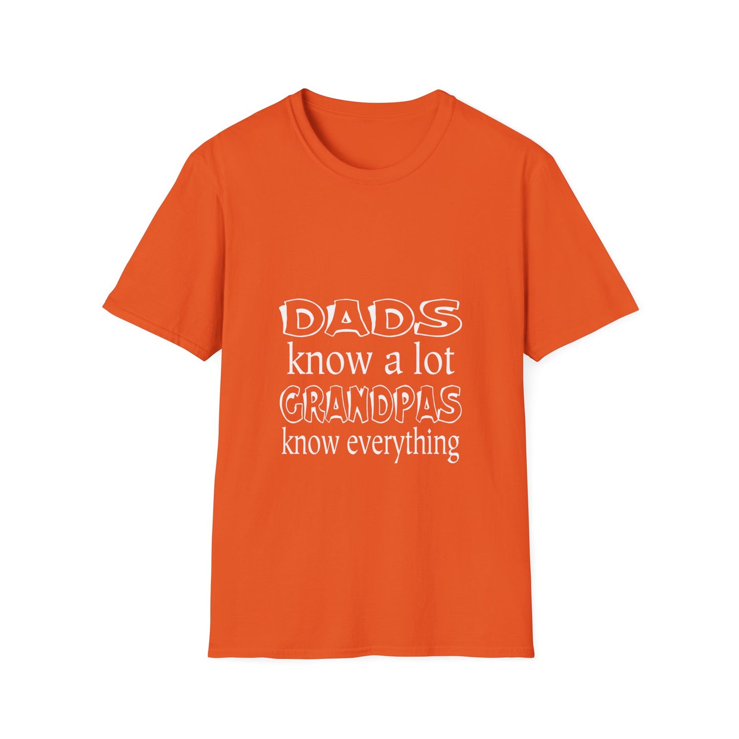 Cool Grandpa Unisex Softstyle T-Shirt - 'Dads Know a Lot, Grandpas Know Everything' - Perfect Gift for Father's Day, Family Gatherings, or Casual [...]
