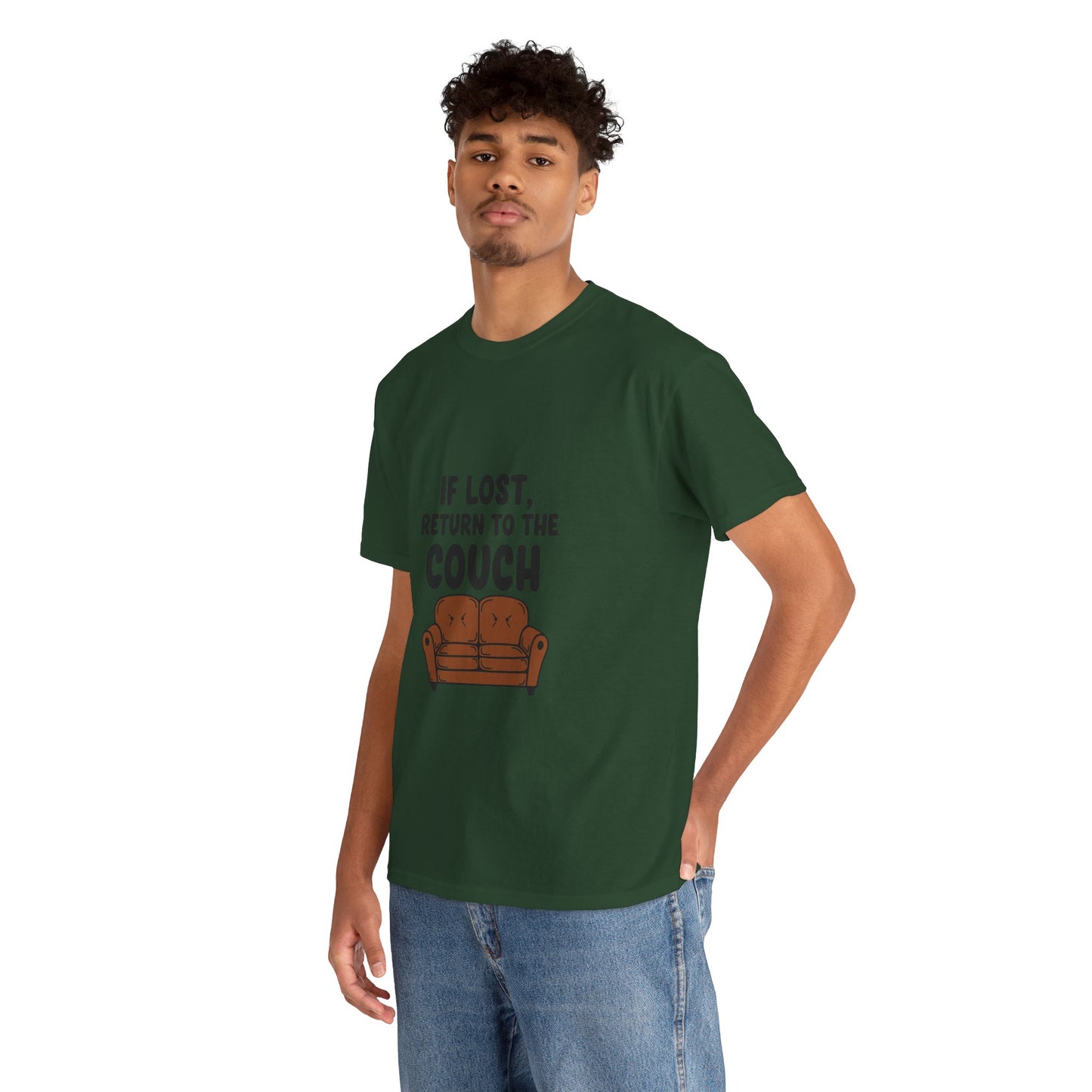 Funny Couch Tee, Unisex Heavy Cotton Tee, Comfort Shirt for Homebodies, Perfect Gift for Couch Lovers, Casual Wear, Quirky Shirt