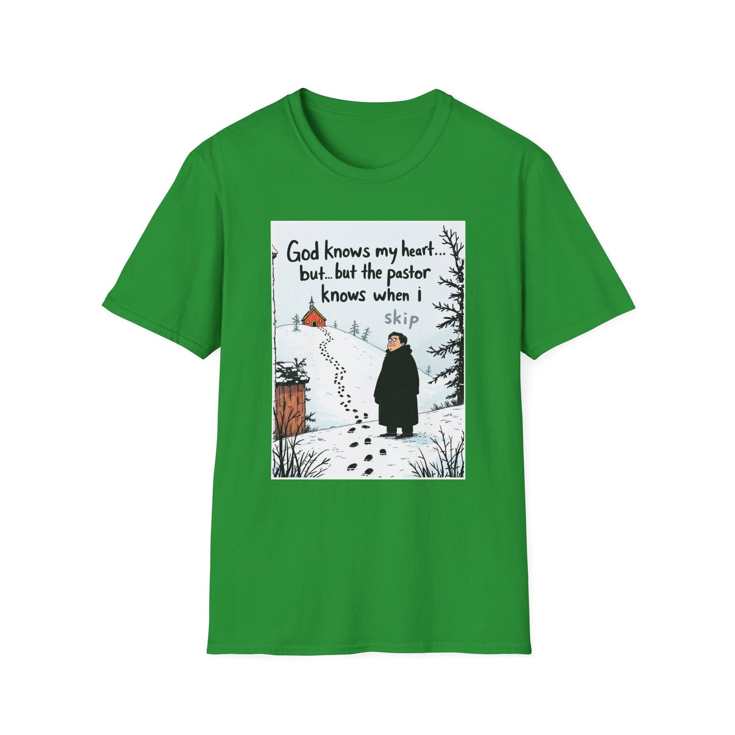 Funny Pastor T-Shirt, Cute Christian Shirt, Winter Humor Tee, Gift for Faith, Softstyle Unisex Top, Holiday Apparel
