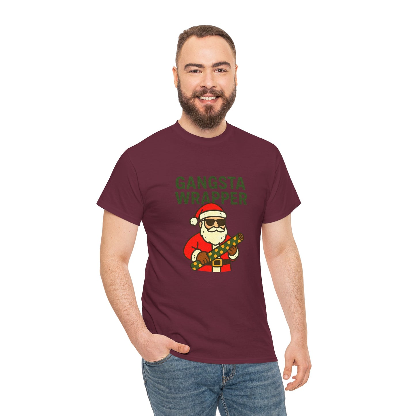 Gangsta Wrapper Unisex Cotton Tee - Fun Holiday T-Shirt for Christmas Celebrations